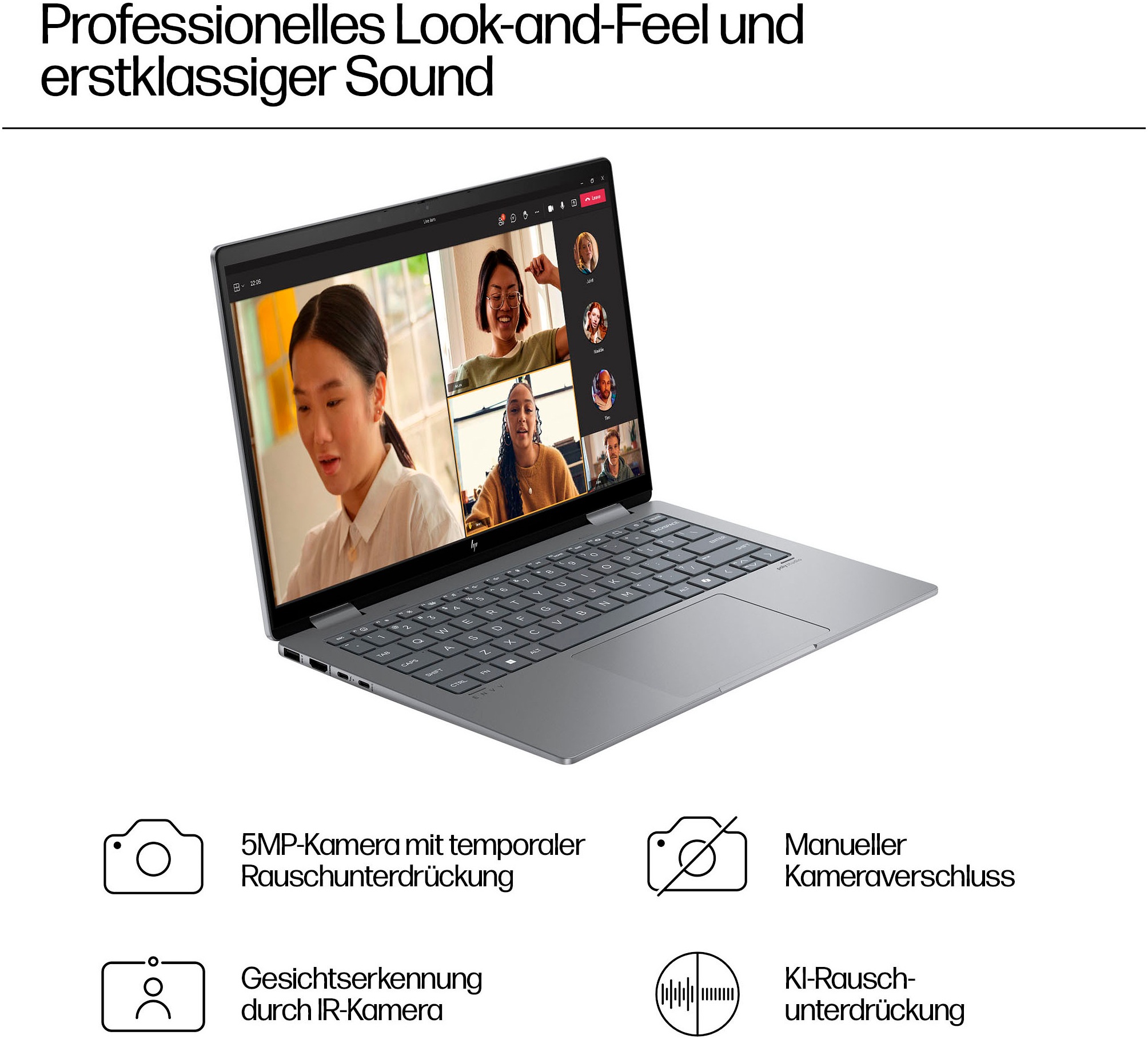 HP Convertible Notebook »14-fc007«, 35,6 cm, / 14 Zoll, Intel, Core Ultra 7, Intel Graphics, 1000 GB SSD, 14-fc0075ng