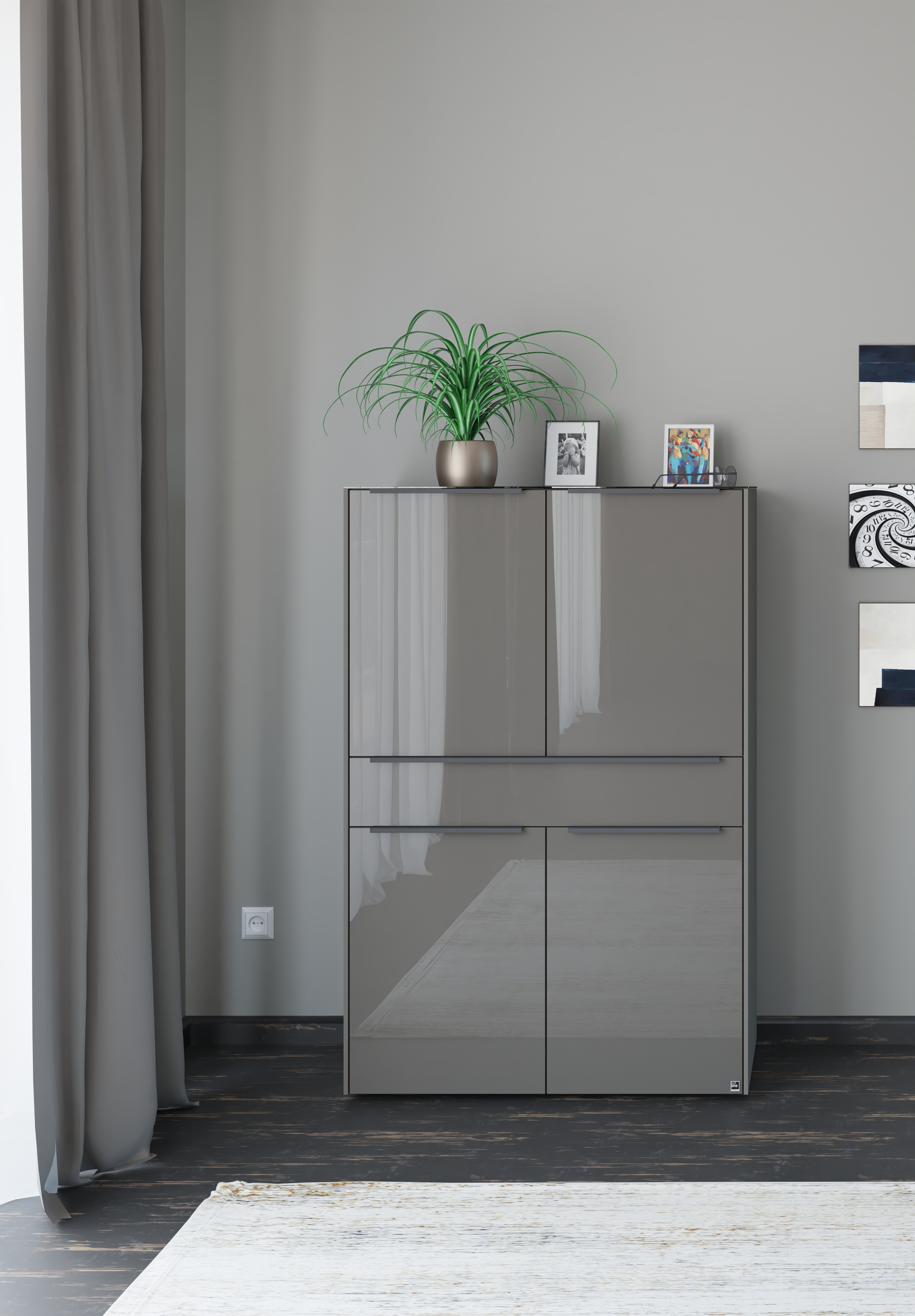 set one by Musterring Highboard "Reno" 1 Stk. tlg. Mit Gleitern und in verschiedenen Farben erhältlich
