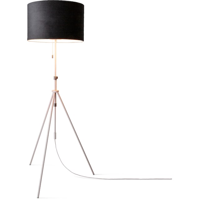 Paco Home Stehlampe »Naomi uni Color«, Wohnzimmer Höhenverstellbar 121,5  bis 176,5 cm Zugschalter Velour | BAUR