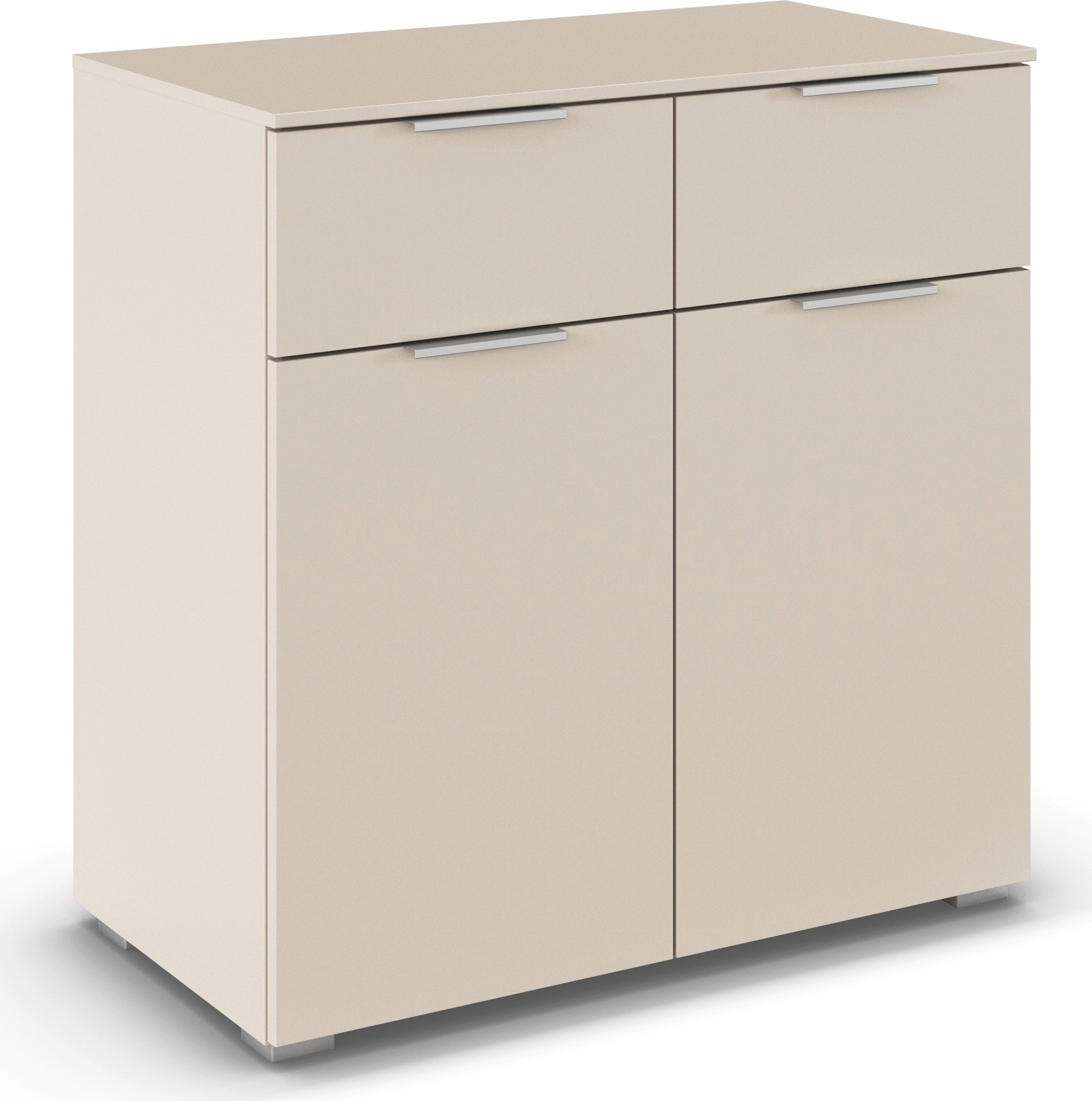 OTTO home Kombikommode "Kommode Sideboard Schubladenkommode Schlafzimmerkommode CORTONA" Breite 80 cm inkl. SOFT-CLOSE-FUNKTION, mit moderner Dekor-Front, mit 2 Schubladen und 1 verstellbaren Einlegeboden MADE IN GERMANY