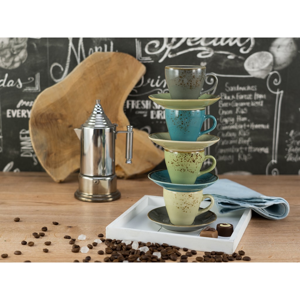 CreaTable Espressotasse »Kaffeetasse NATURE COLLECTION«, (Set, 8 tlg.)