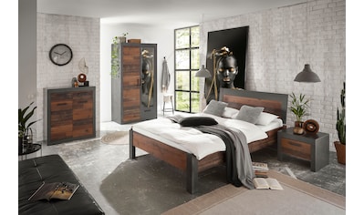 Schlafzimmer-Set »BROOKLYN«, (Set, 4 St., mit Holzkopfteil, Nachtkommode,...