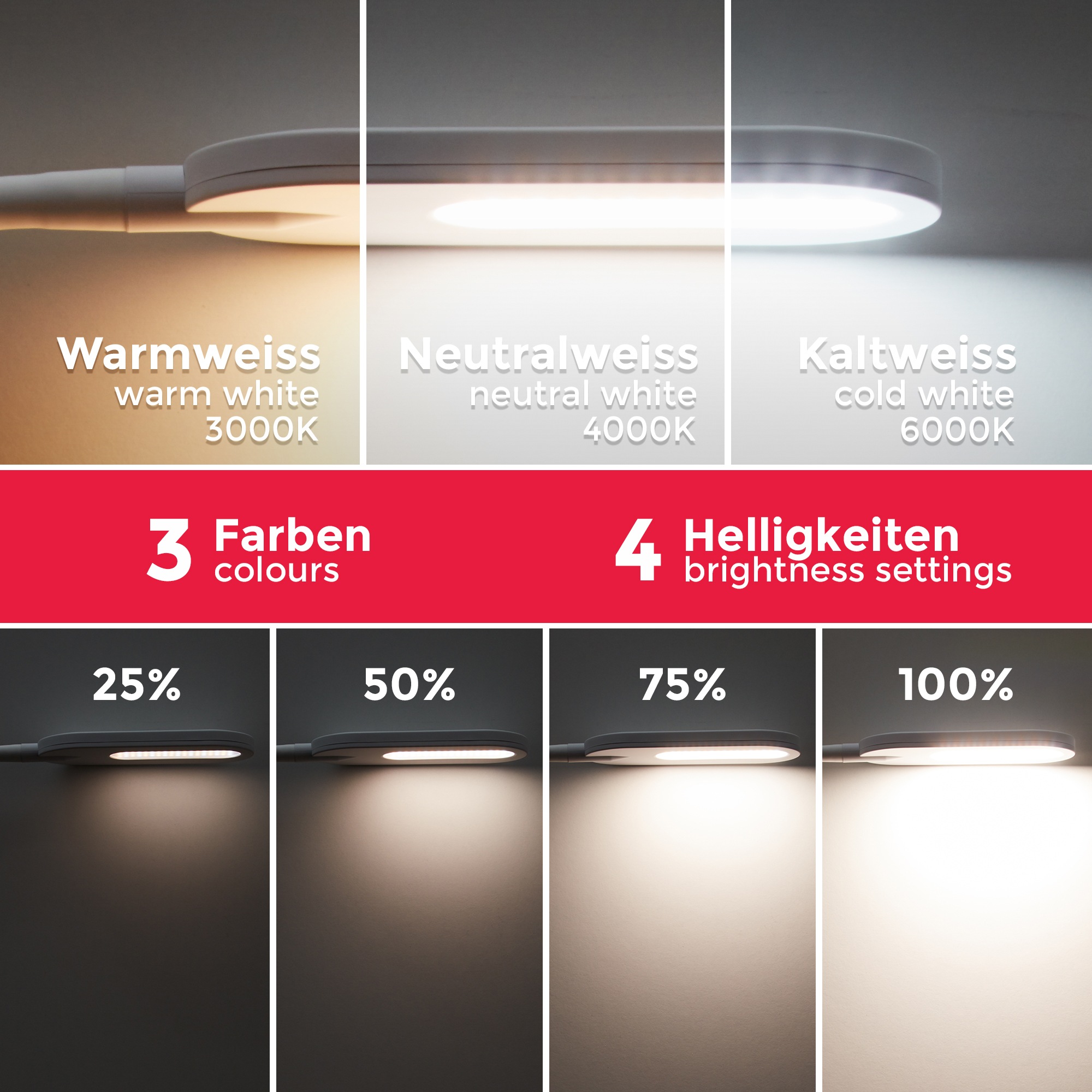 B.K.Licht LED Stehlampe, 1 flammig, Leuchtmittel LED-Board | LED fest integriert, LED Stehleuchte dimmbar schwenkbar inkl. 8W 600lm Memory & Touch weiß