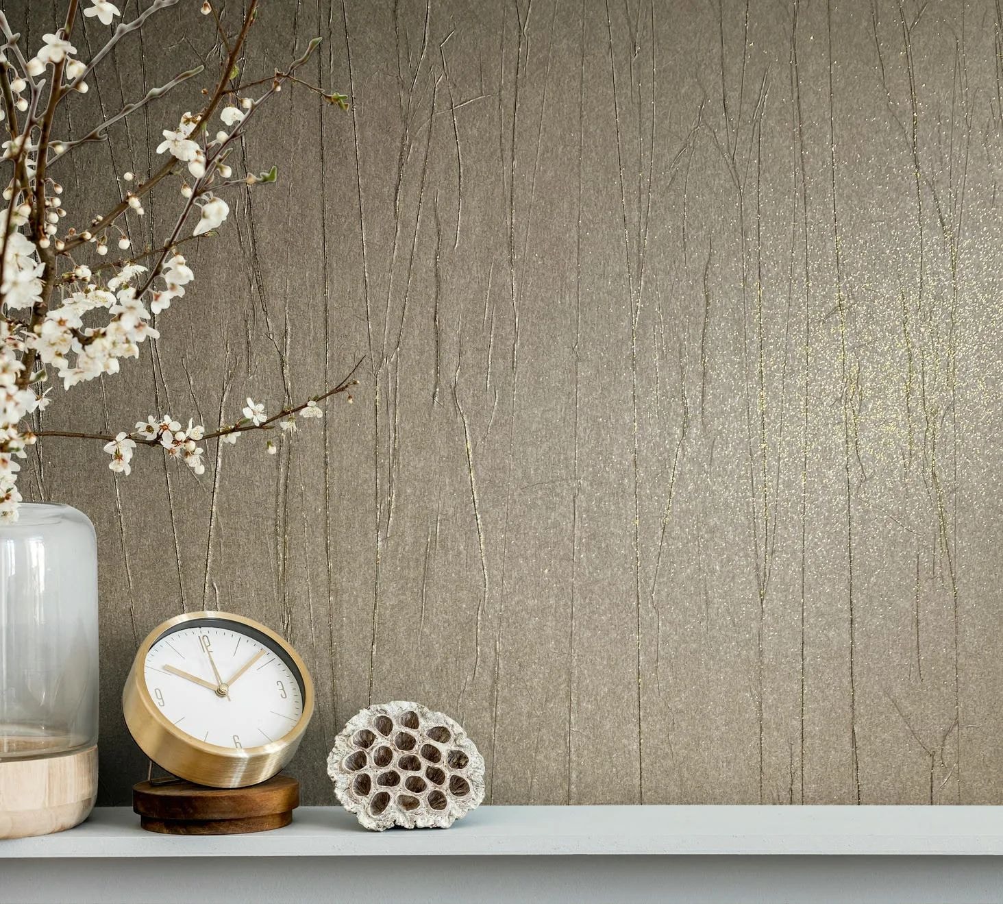 Marburg "Tapete Crushed Shimmer" Crushoptik geprägt moderne Vliestapete für Wohnzimmer Schlafzimmer Küche