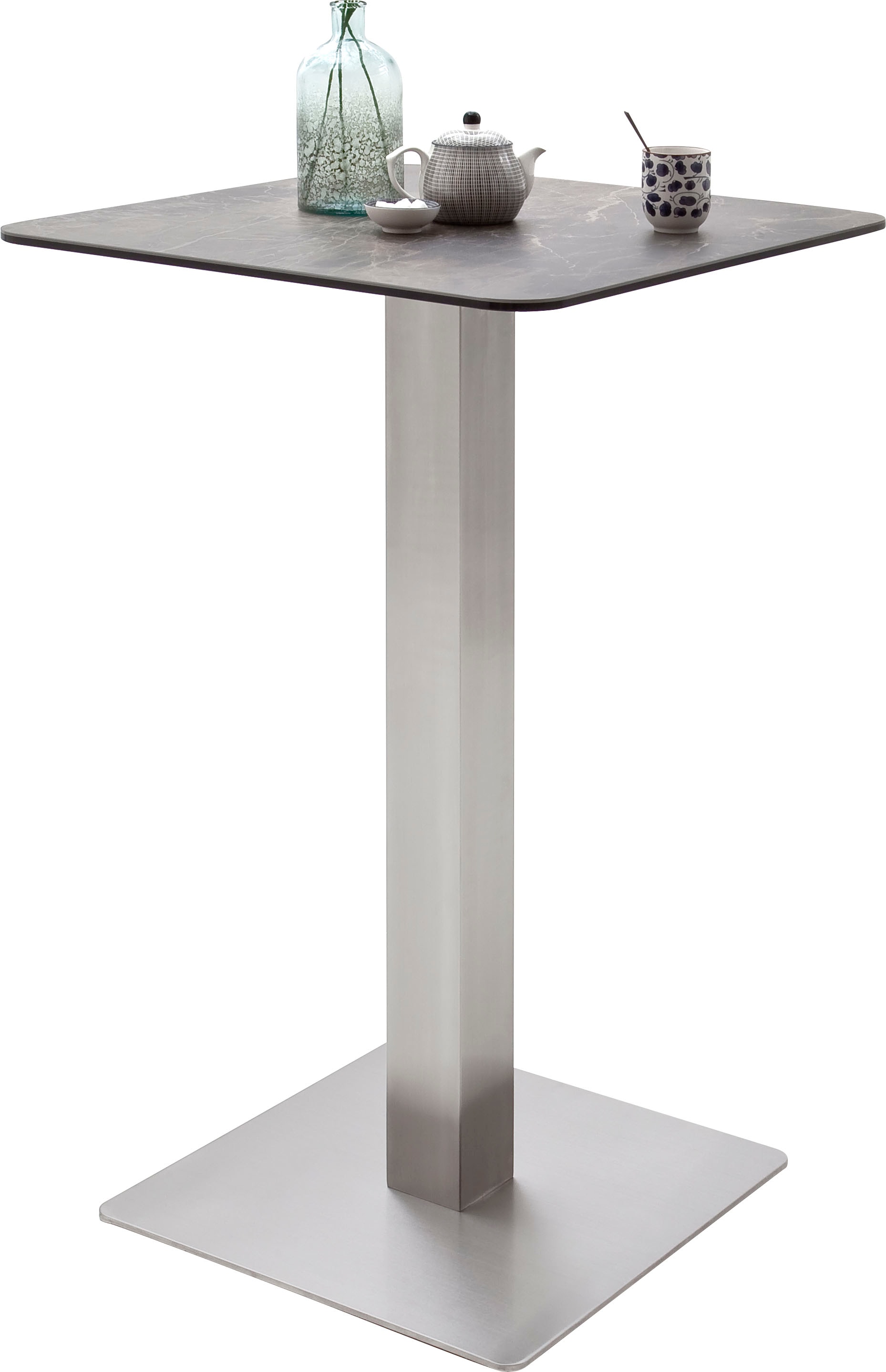 MCA furniture bestellen Bartisch BAUR Edelstahl »Zarina«, | Glaskeramik Gestell Bartisch mit Tischplatte mit