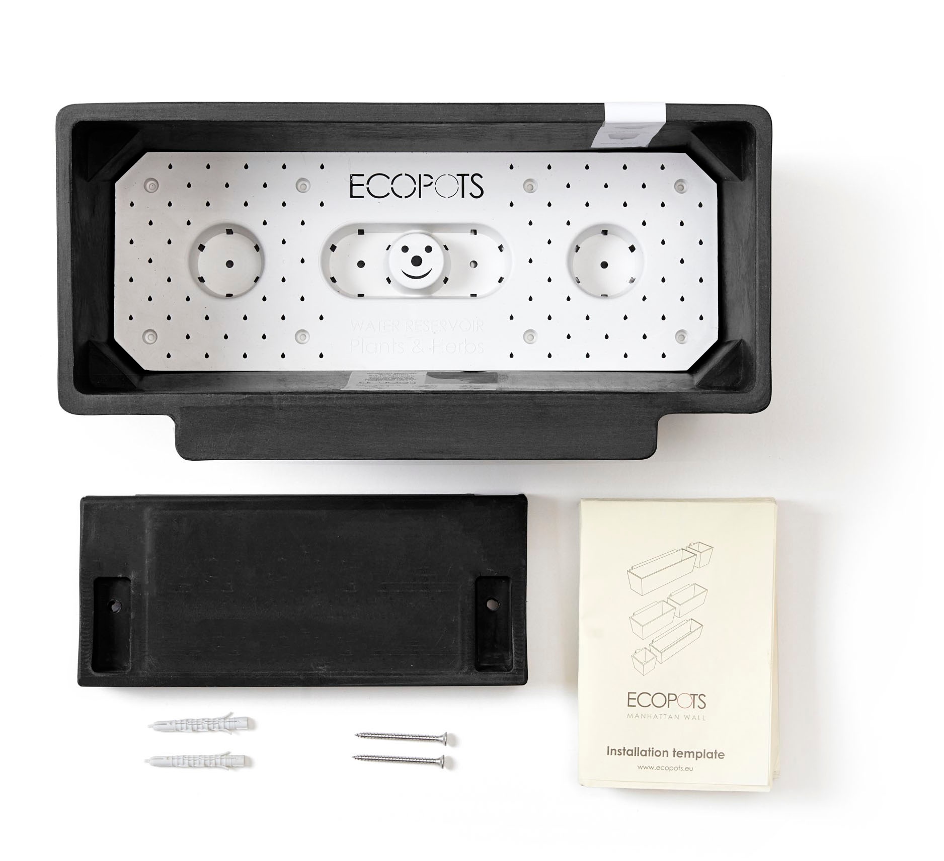 ECOPOTS Blumentopf »Manhattan Wall 35 Dunkelgrau« für innen und außen: frostsicher, bruchsicher und lichtbeständig