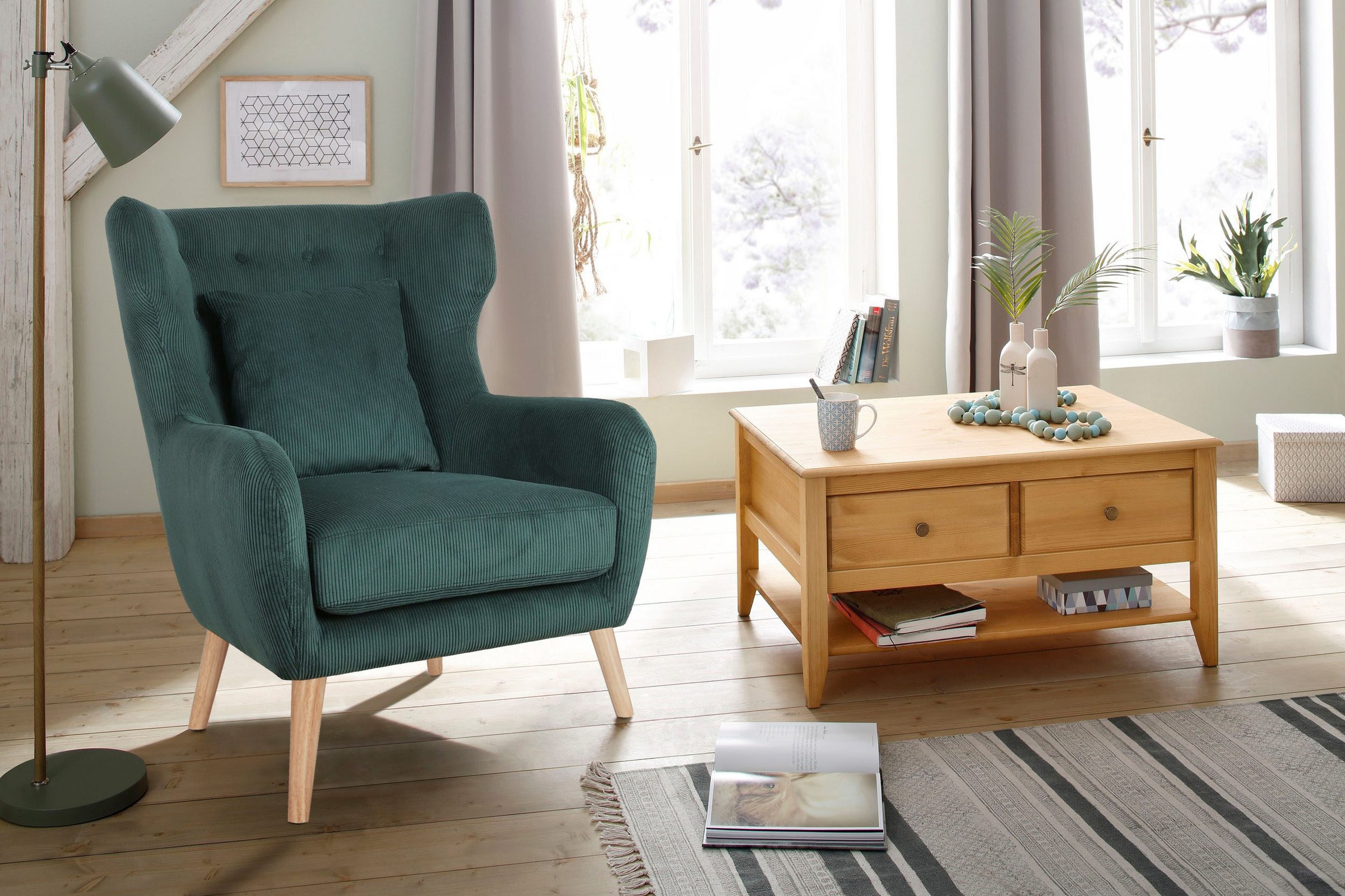 Home affaire "Yamuna" mit Sitzpolsterung, Gestell und Füße aus Massivholz, günstig online kaufen