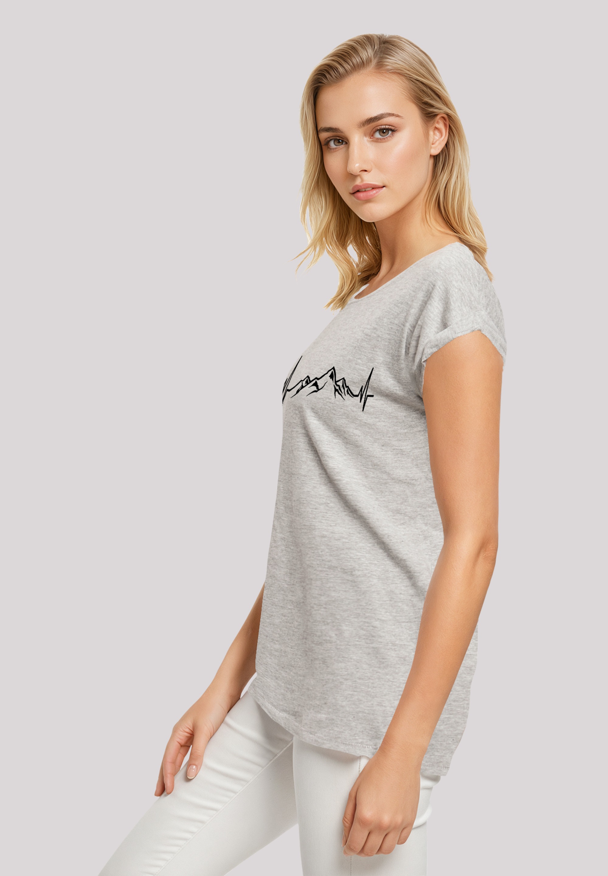 F4NT4STIC T-Shirt »Herzschlag Berge Wandern«, Premium Qualität