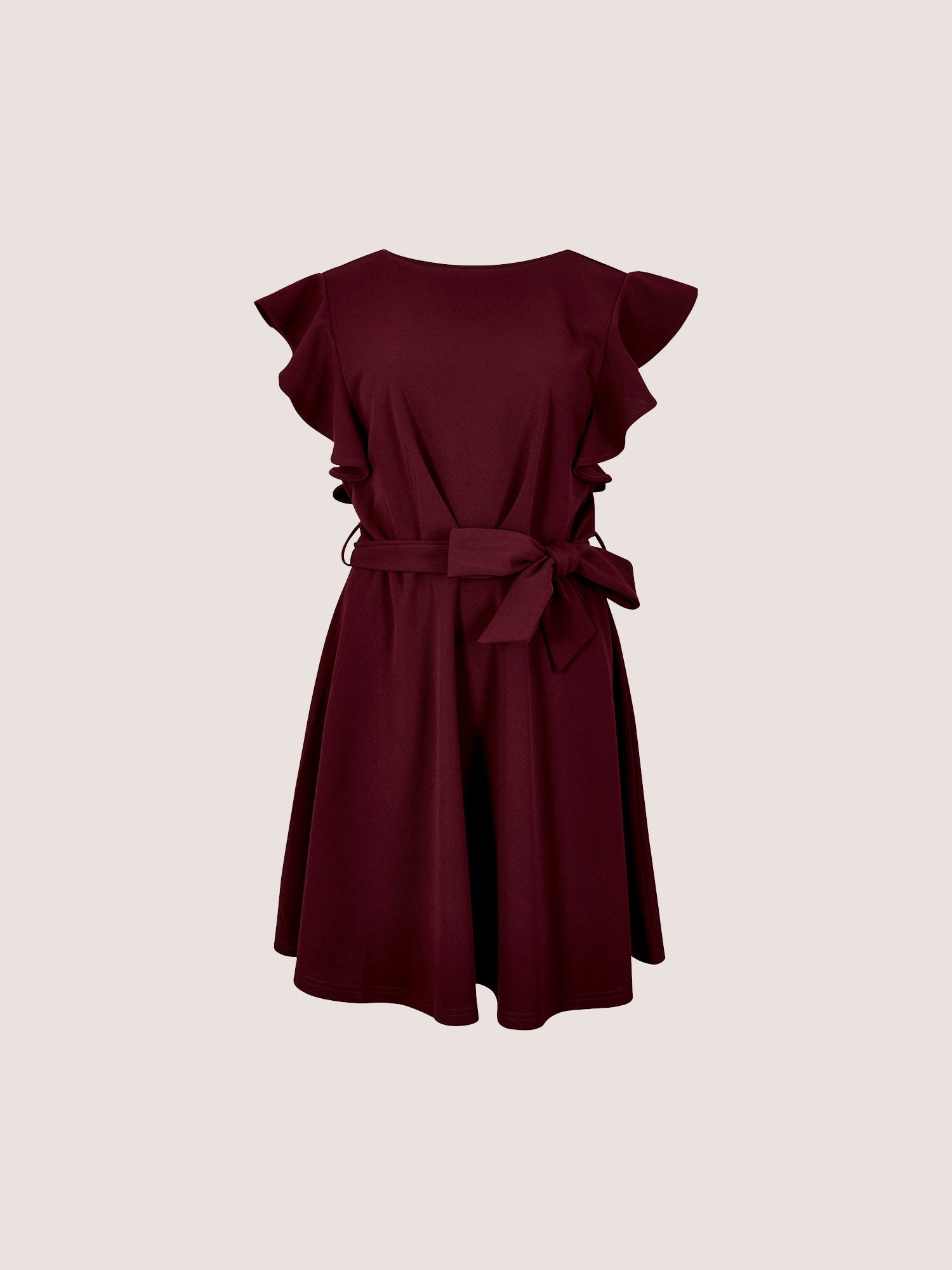 Apricot Minikleid »Mini-Kleid aus Jersey-Crêpe« mit Stoffgürtel, 2 tlg. mit Rüschenärmeln