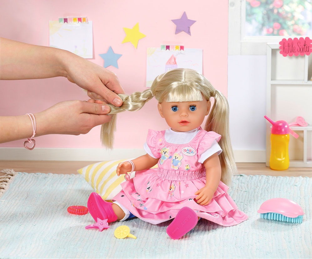 Baby Born Stehpuppe »Kindergarten Little Sister, 36 cm«, mit lebensechten Funktionen