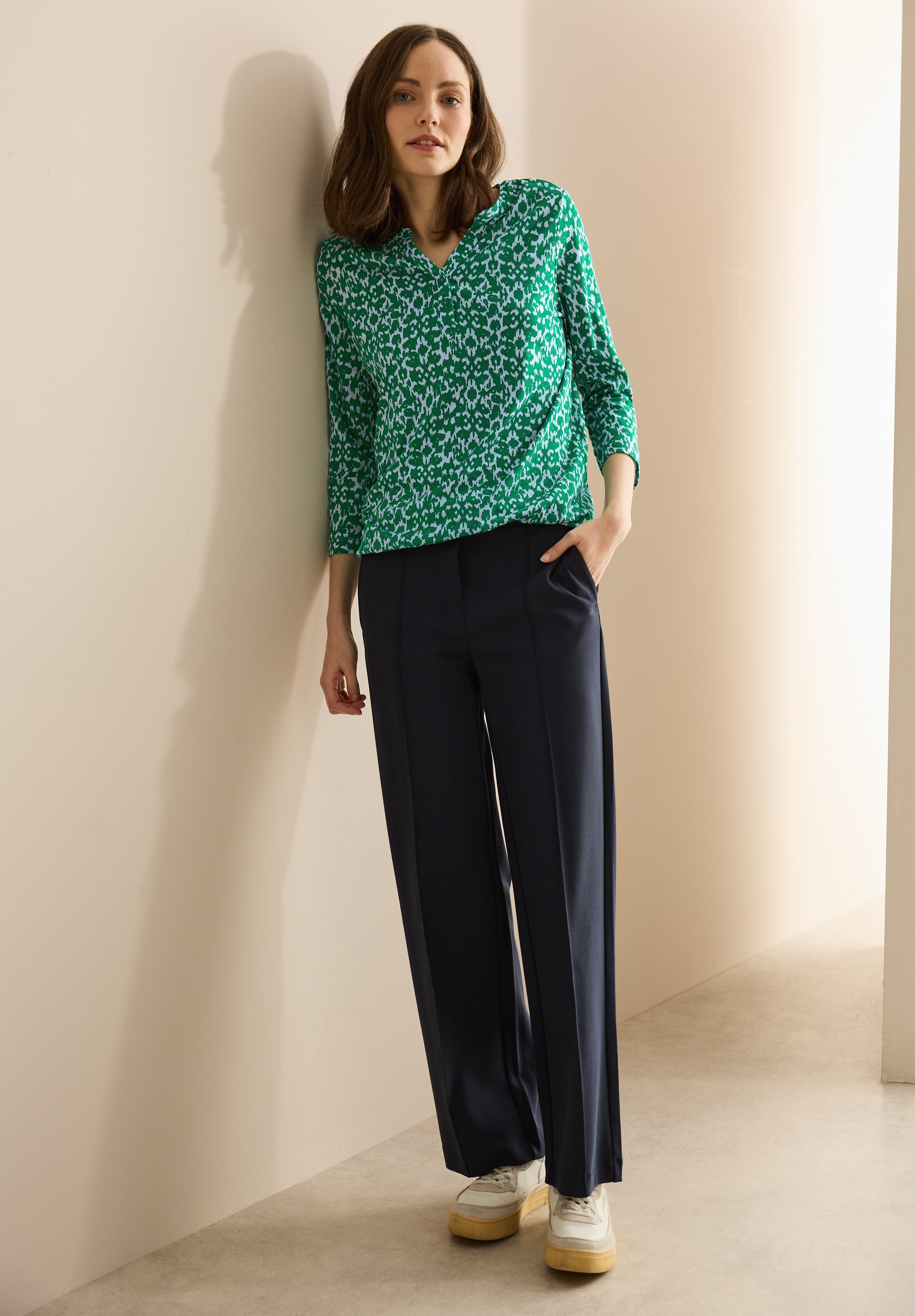 Cecil 3/4-Arm-Shirt, mit Minimal-Print und im Tunika-Look