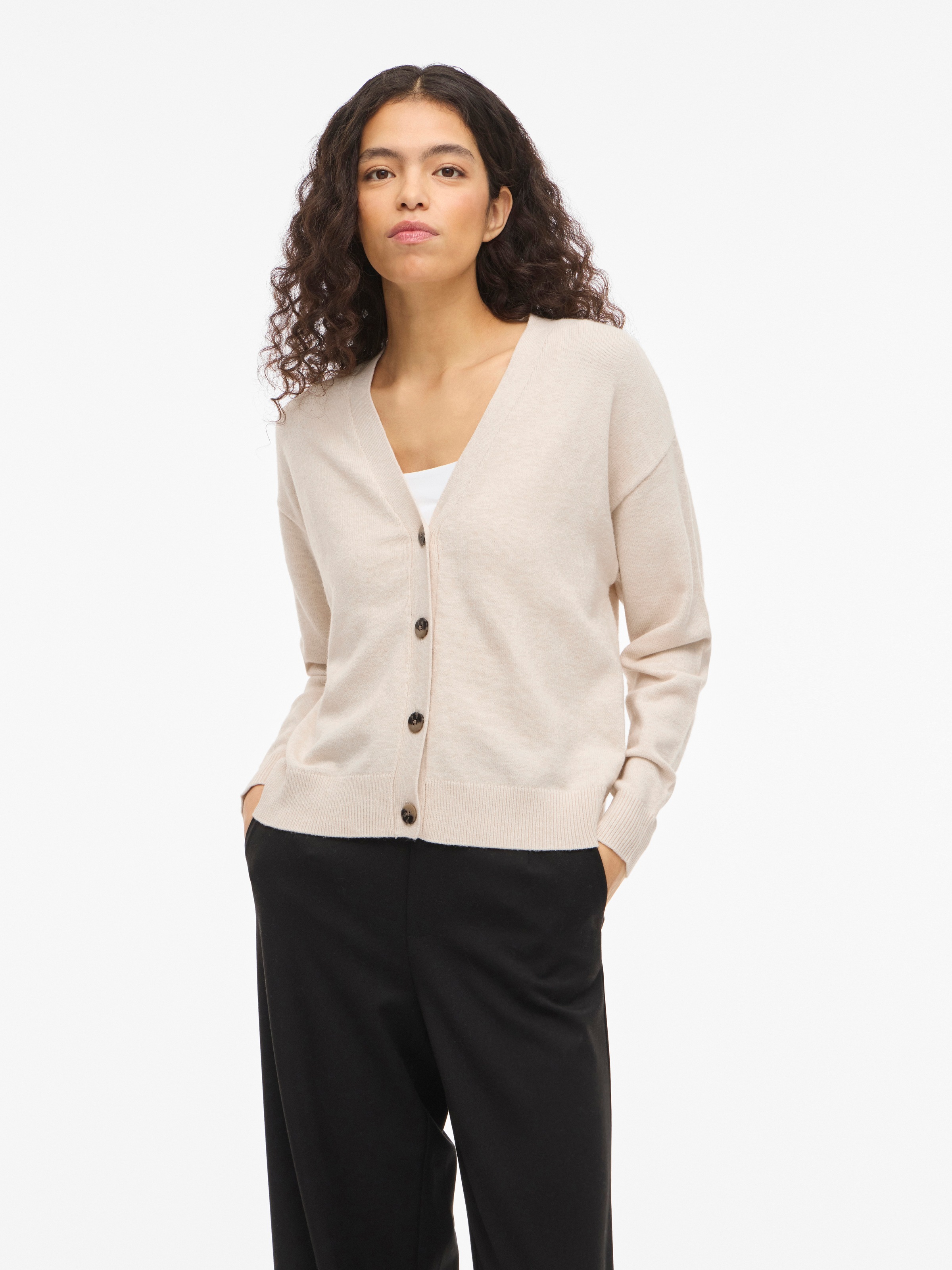 Vila Strickjacke "VIRIL V-NECK KNIT CARDIGAN - NOOS" Materialmix, regular f günstig online kaufen