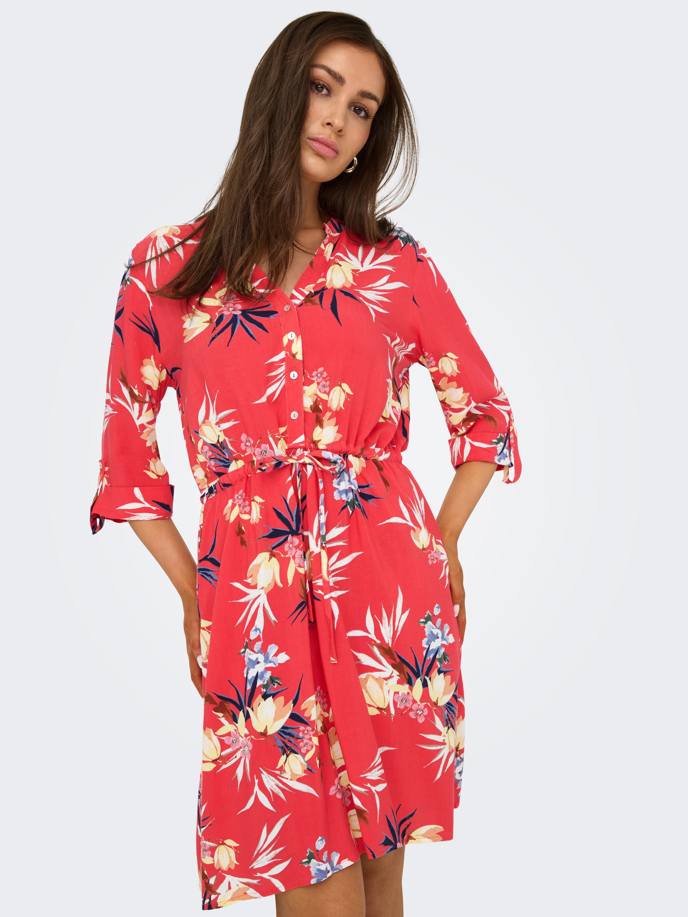 ONLY Tunikakleid "ONLCORA 3/4 V-NECK TUNIC CS PTM", Sommerkleid günstig online kaufen