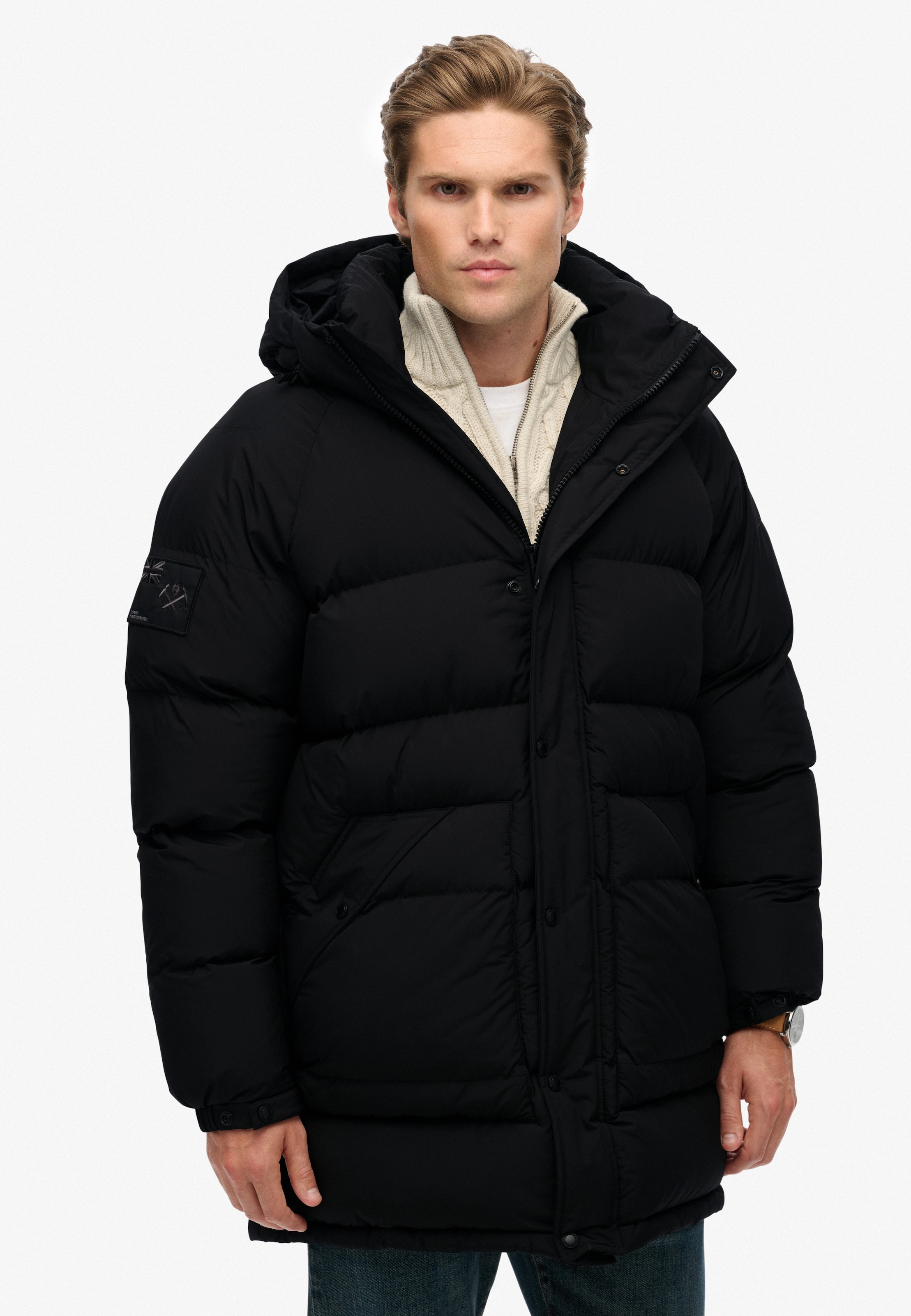 Superdry Steppjacke "XPD LONGLINE BAFFLE PARKA" mit Kapuze günstig online kaufen
