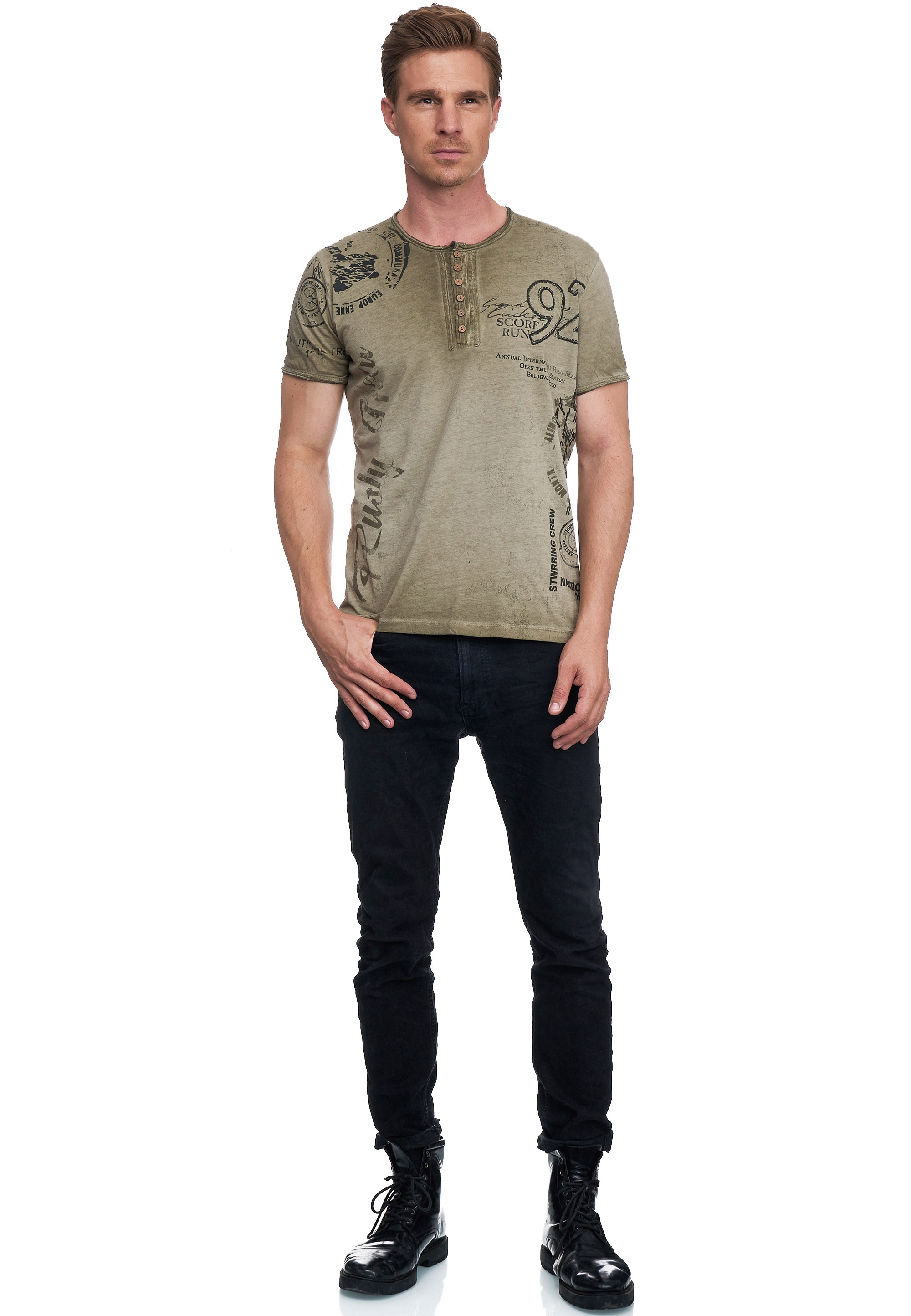 BAUR | Rusty T-Shirt, seitlichem Neal mit für ▷ Print