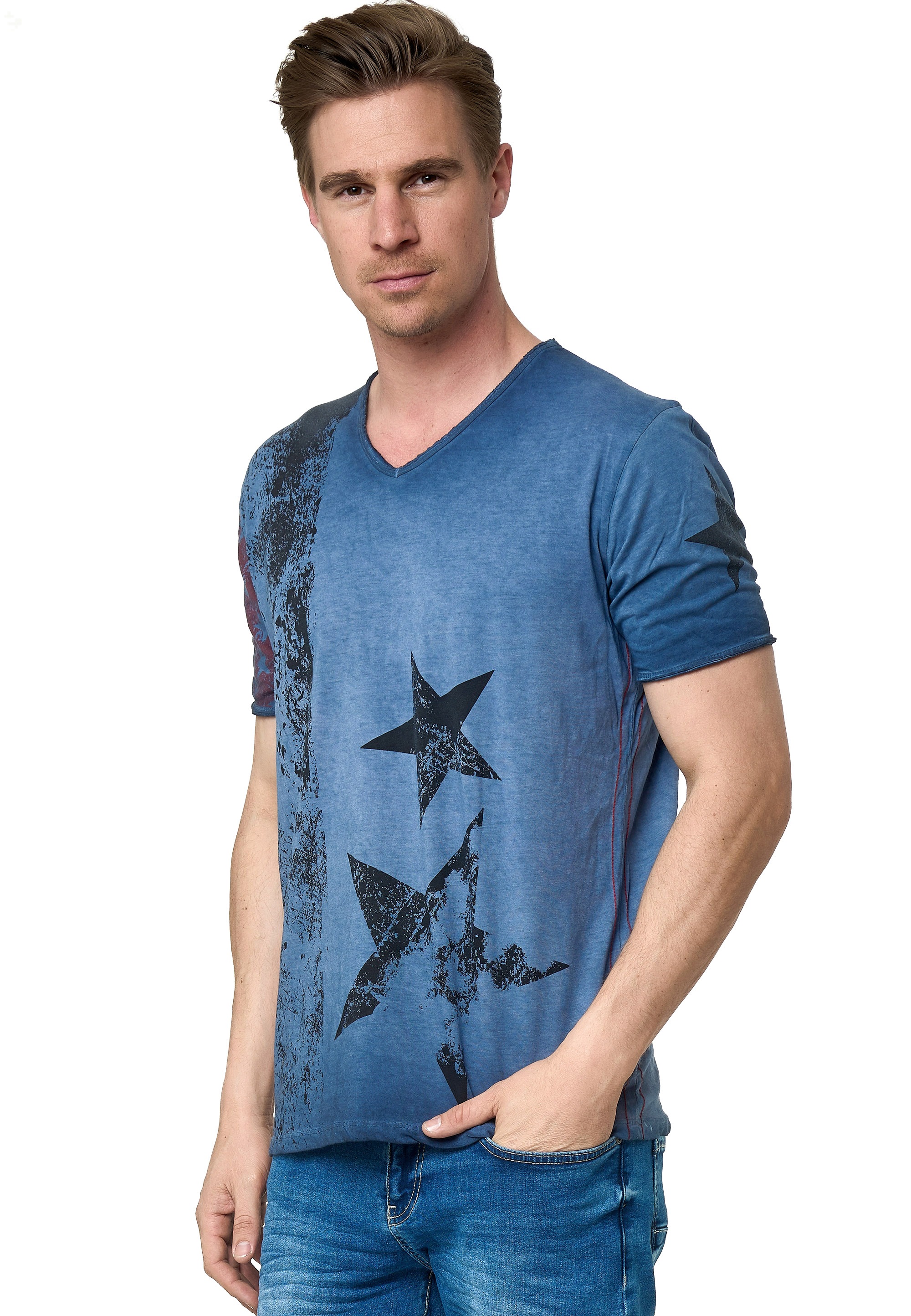 Rusty Neal T-Shirt, mit V-Neck