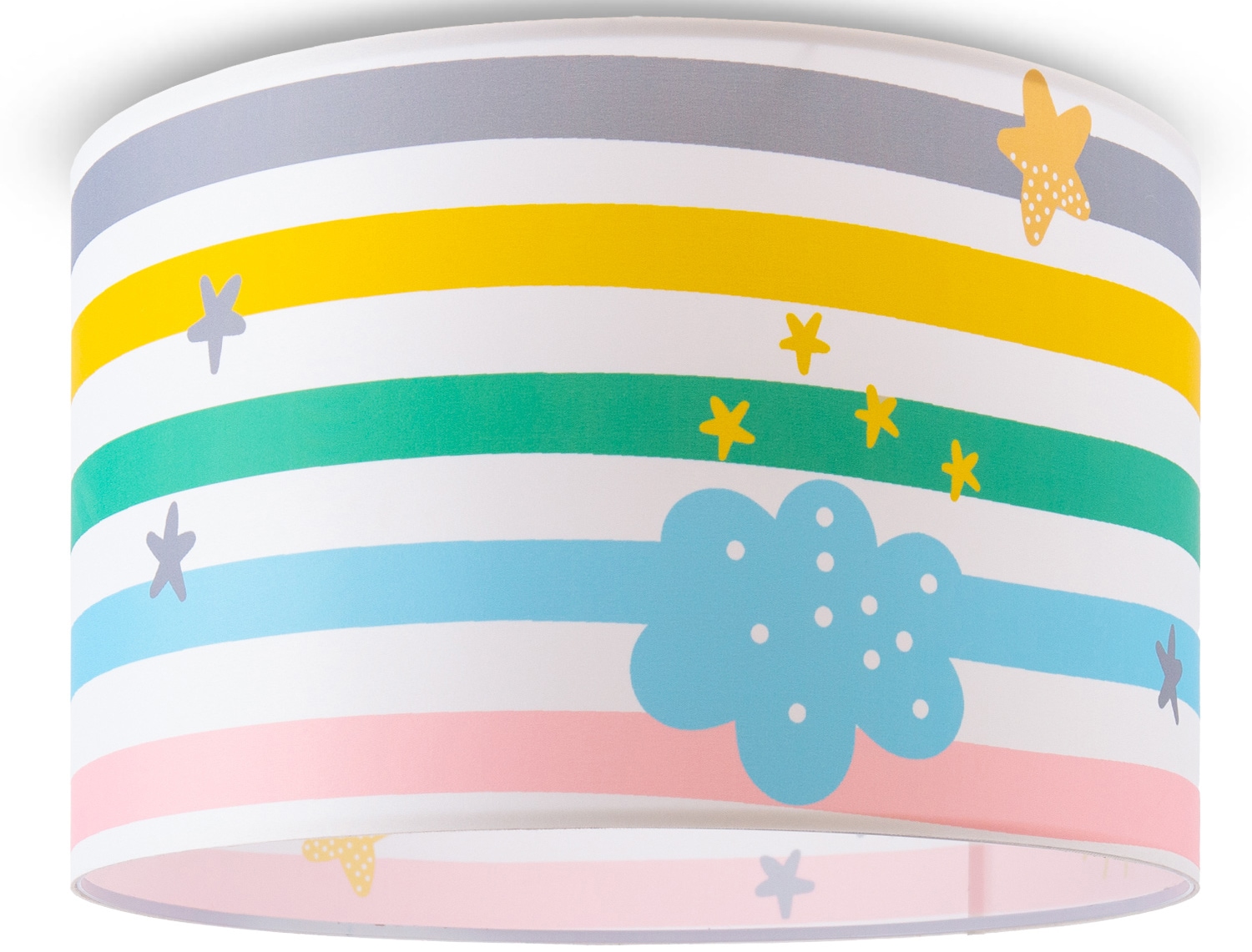 PACO HOME Deckenleuchte "Tweet 462", 1, Ø 45,5cm H: 29,5cm, weiß, Kinderzimmer, Leuchten, Lampe Kinderzimmer Babyzimmer Deckenlampe Streifen