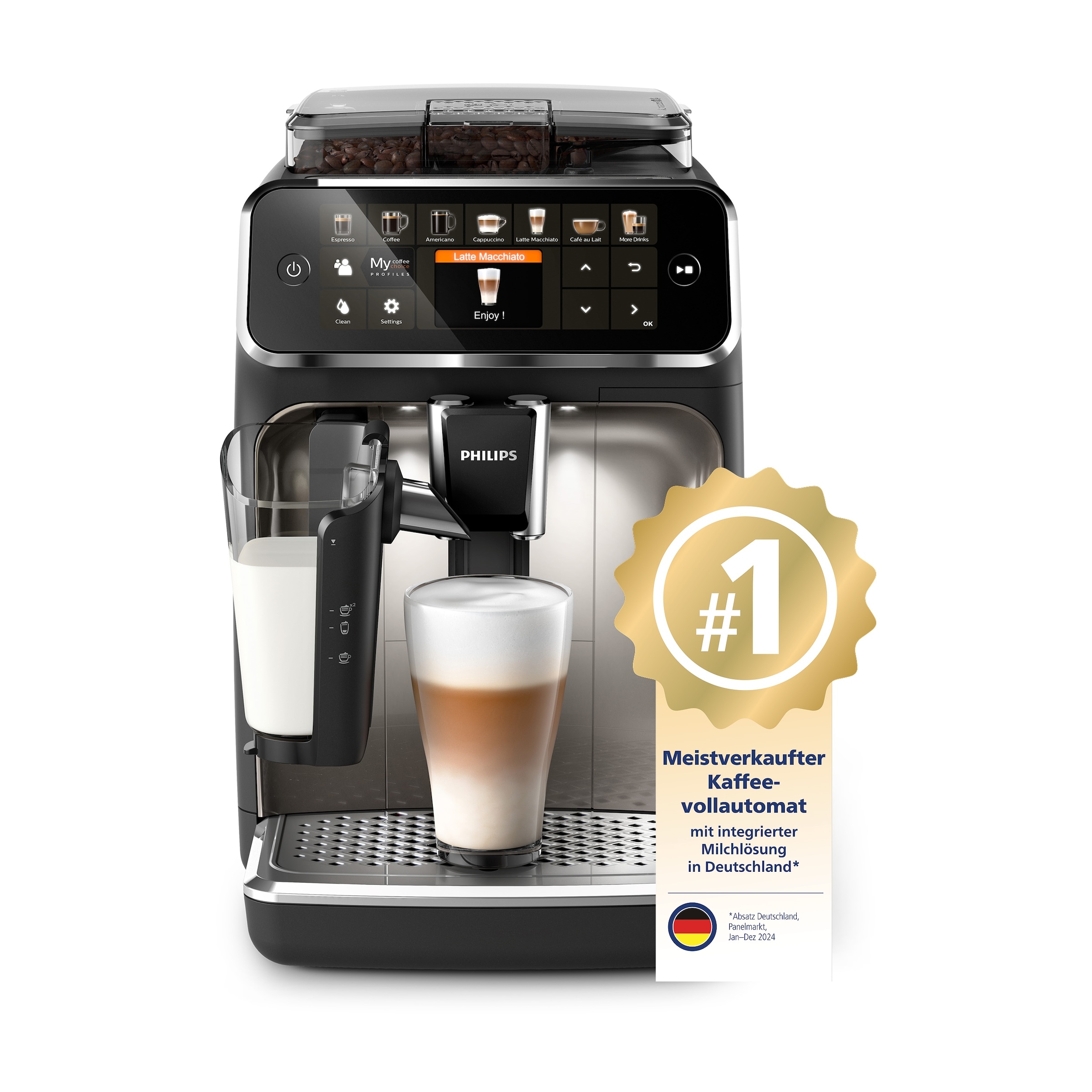 Philips Kaffeevollautomat »5400 Series EP5447/90 LatteGo« 12 Kaffeespezialitäten und 4 Benutzerprofilen