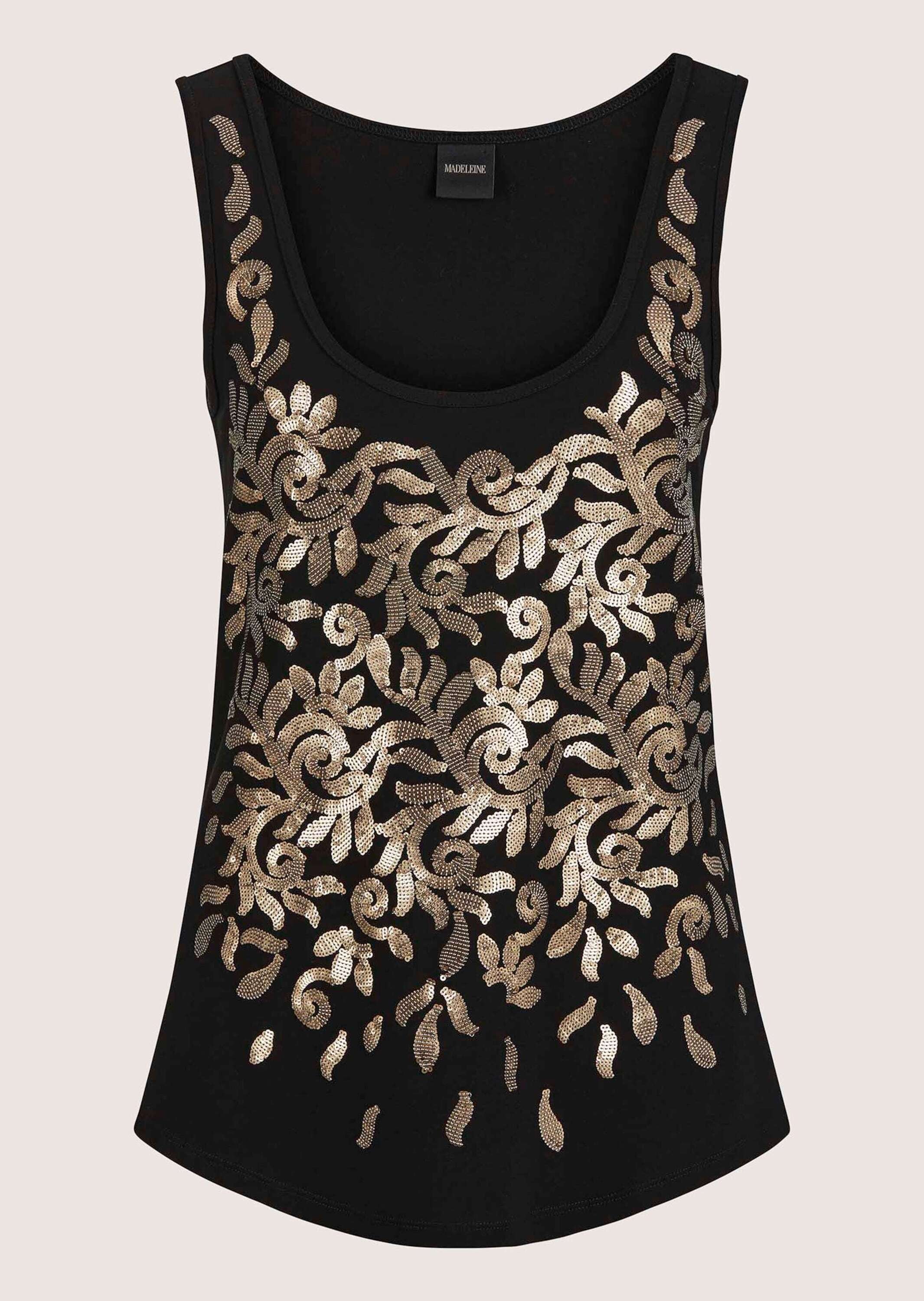 MADELEINE Kurzarmshirt "Shirt Träger-Shirt mit Pailletten" günstig online kaufen