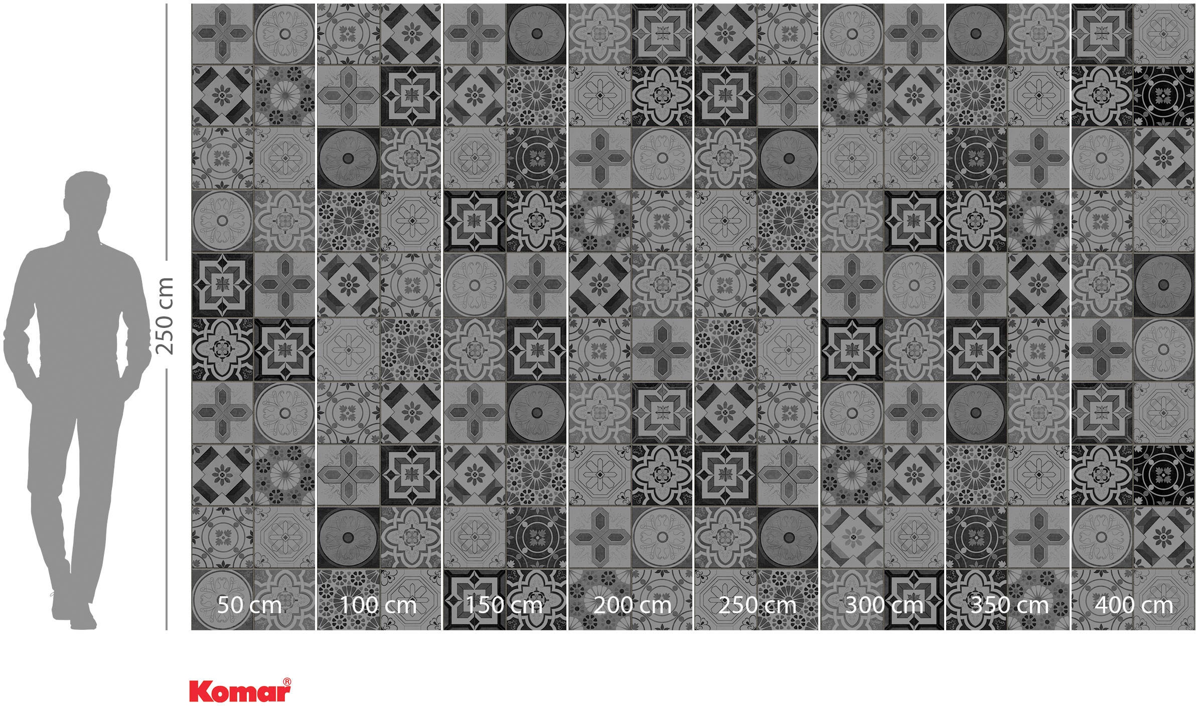 Komar Vliestapete »Digitaldruck Vlies - Pattern Porto - Größe 400 x 250 cm«, bedruckt, Wohnzimmer, Schlafzimmer