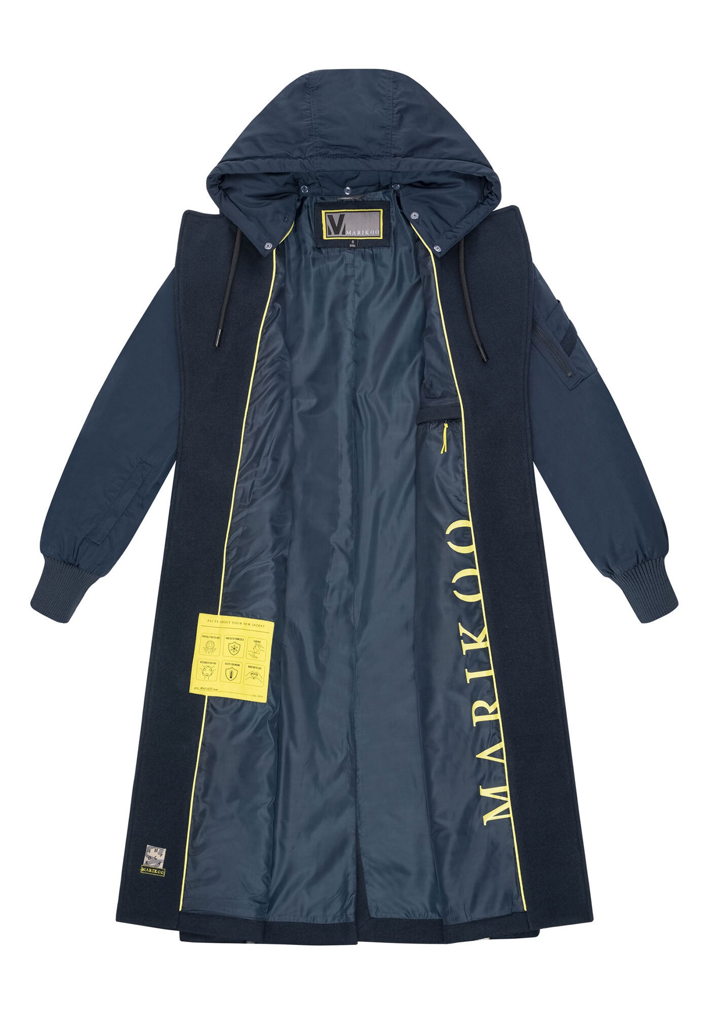 Marikoo Winterjacke »Tjadee«, Langer Wickelmantel