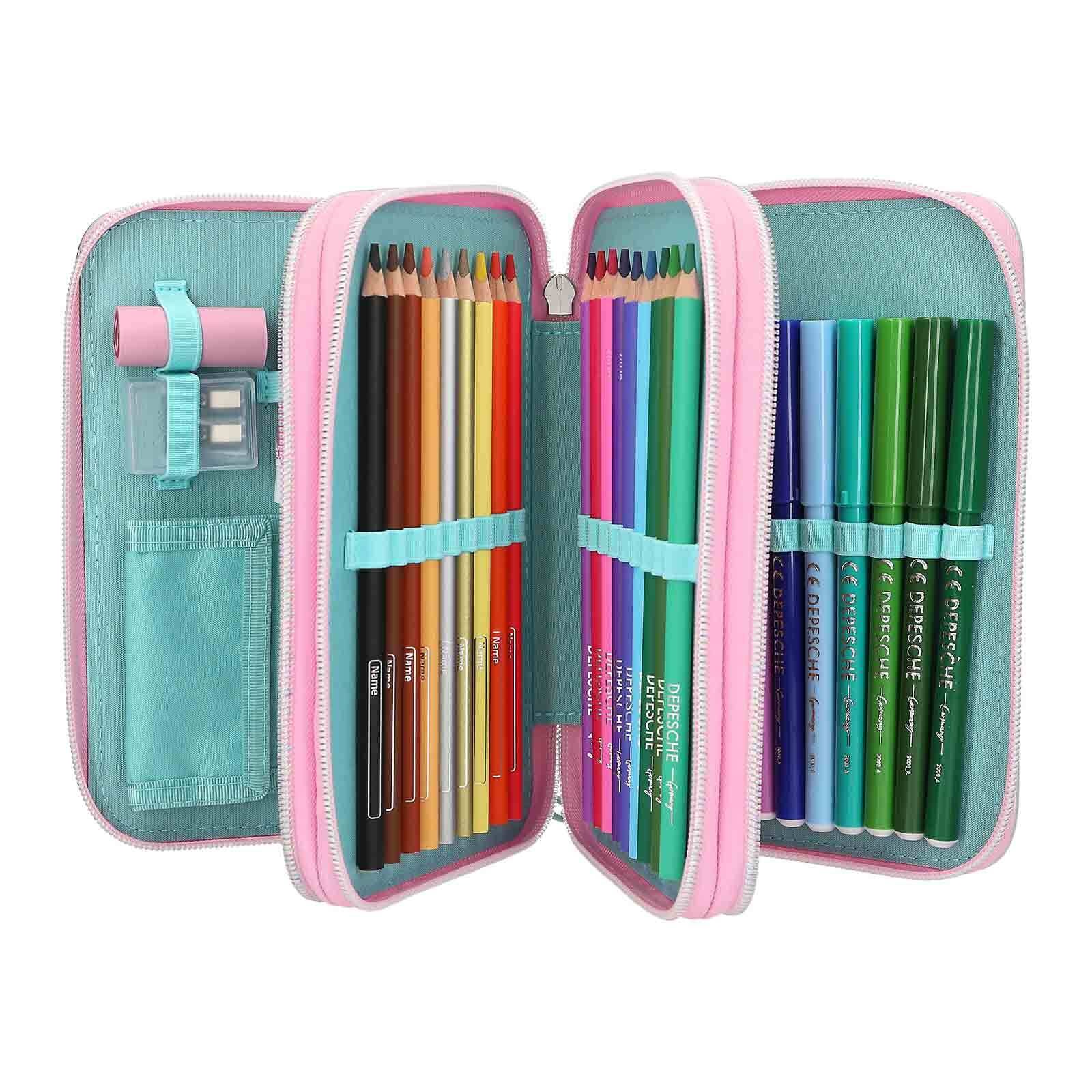 Depesche Buntstift »3-Fach Federtasche TOPModel 7,5 x 13 x 20 cm bunt«