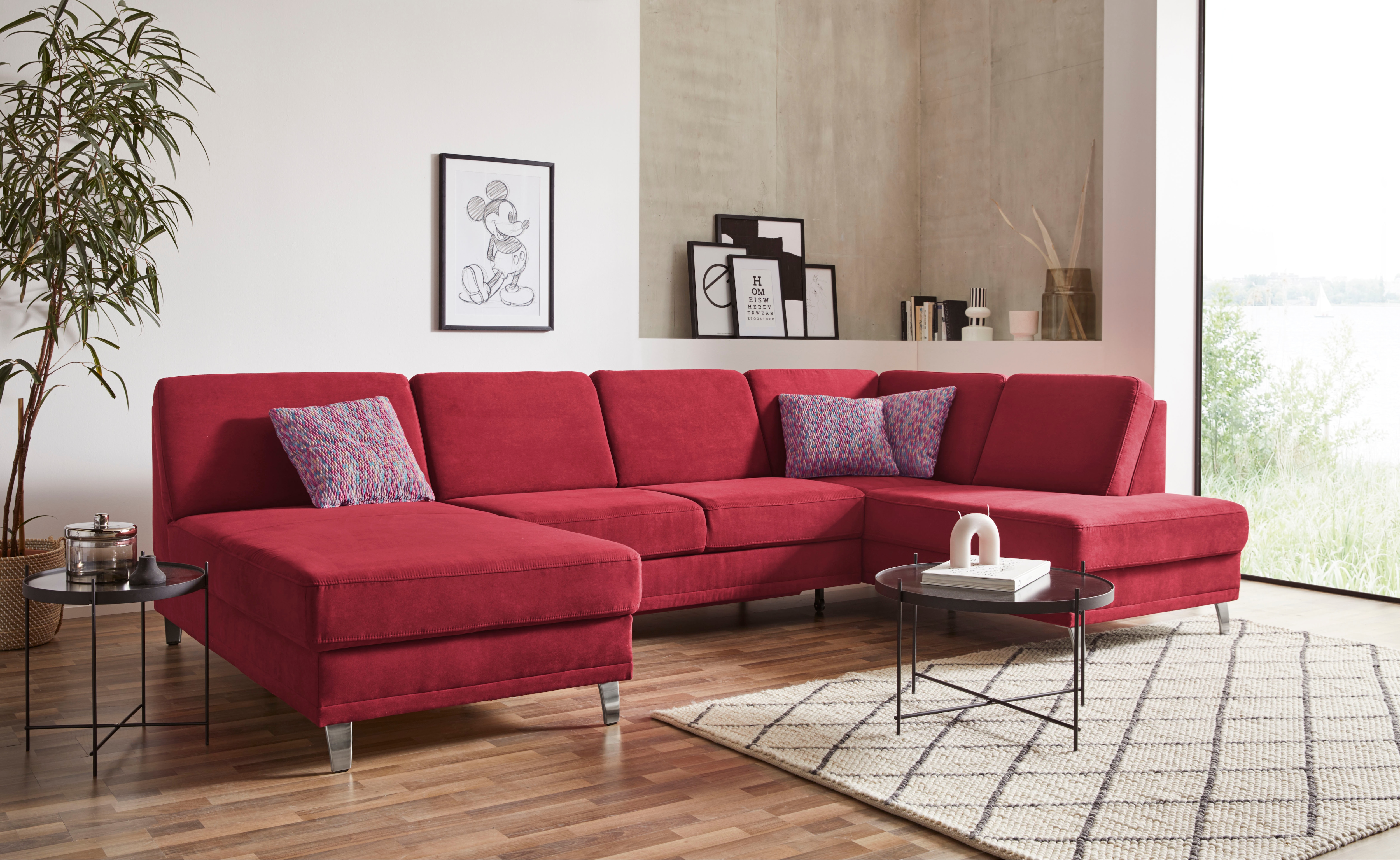 sit&more Wohnlandschaft "Clio U-Form" wahlweise mit Schlaffunktion und Bettkasten, inklusive Federkern