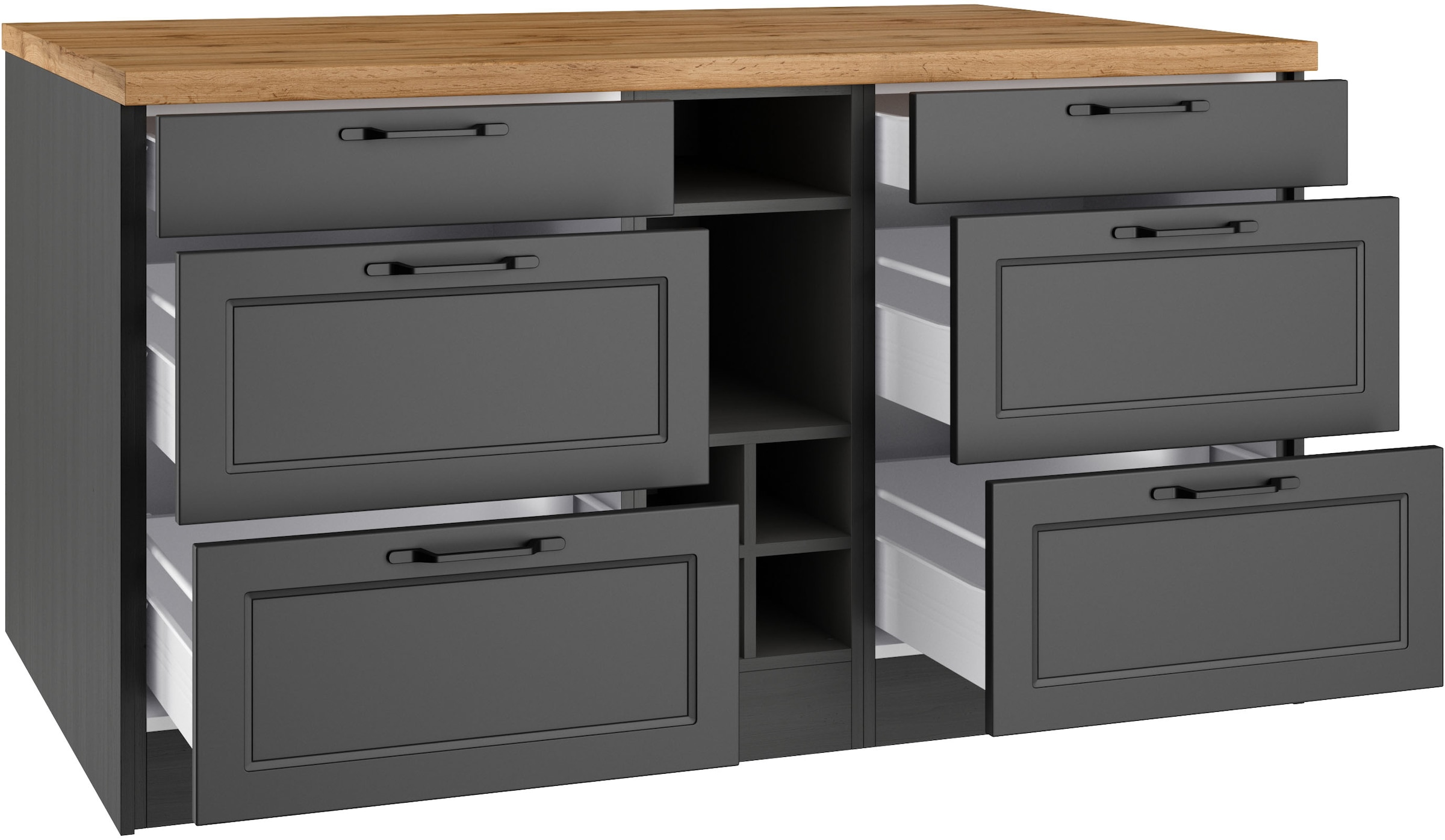 KOCHSTATION Kücheninsel »KS-Lana, Breite 153 cm«, MDF-Fronten, Arbeitsplatte 38mm stark