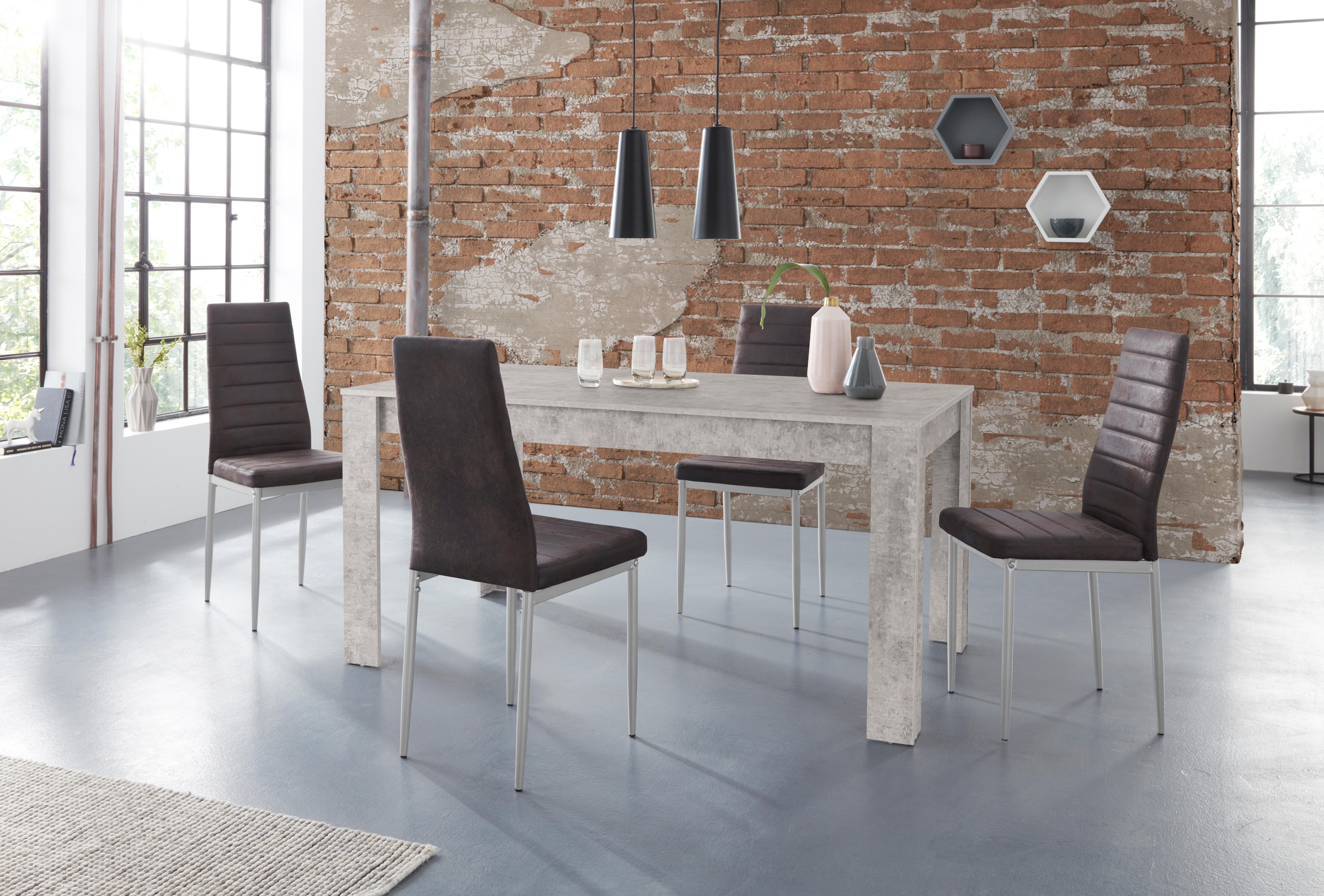 INOSIGN Essgruppe "Lynn160/Kate" Set, 5 Stk. tlg. Tisch mit 4 Stühlen, Bela günstig online kaufen