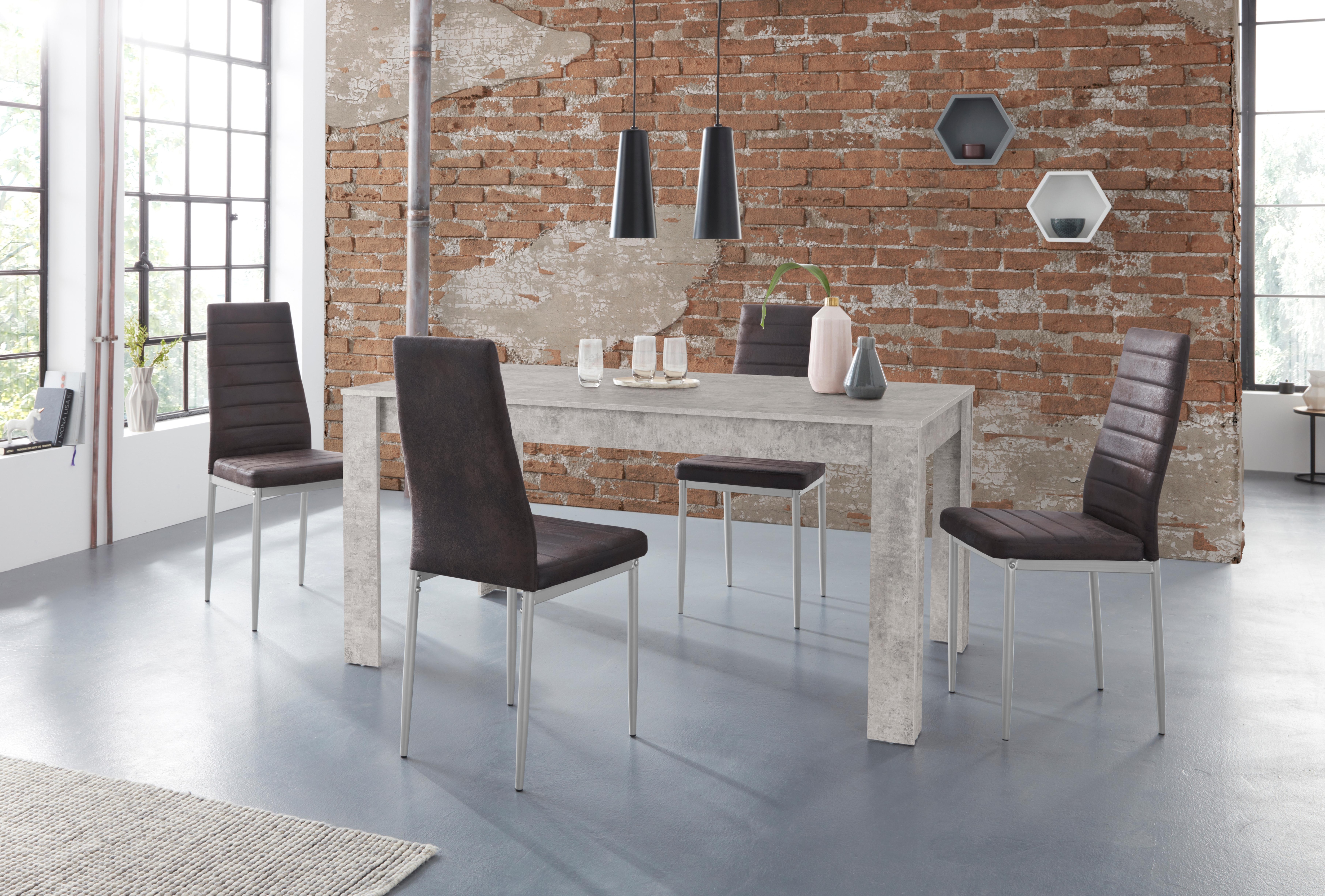 OTTO home Essgruppe "Lynn160/Kate" Set, 5 Stk. tlg. Tisch mit 4 Stühlen, Belastbarkeit 120 KG