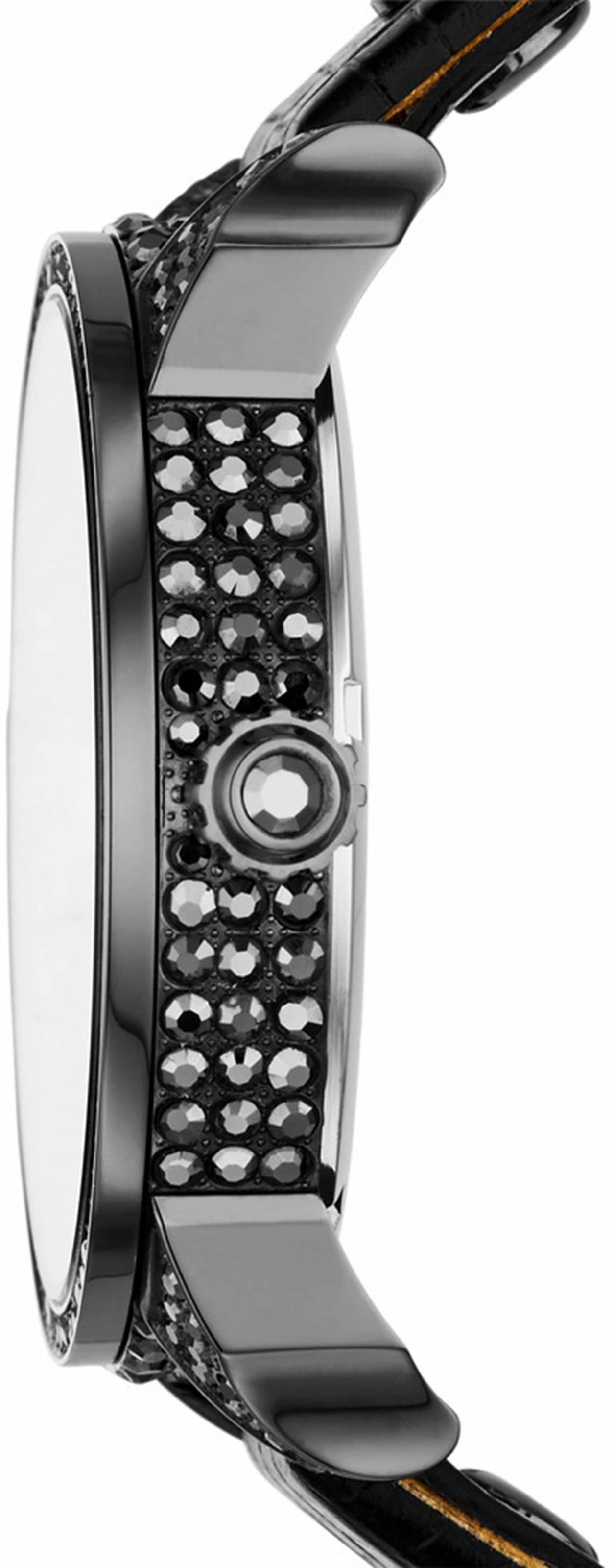 Diesel Quarzuhr »MINI DADDY«, Armbanduhr, Damenuhr, Glassteine, Lederarmband, Mineralglas
