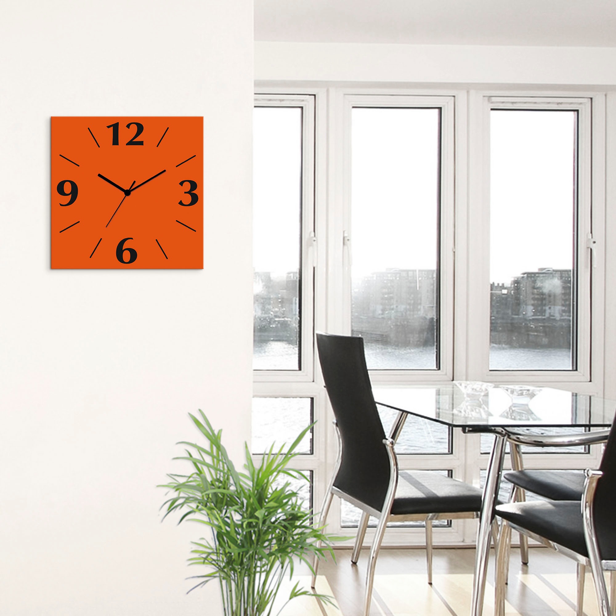 Wanduhr ARTLAND "Uni Trendfarben", orange, B:30cm H:30cm T:0,3cm, Wanduhren, Wanduhr, wahlweise mit Quarz- oder Funkuhrwerk, lautlos ohne Tickgeräusche 2
