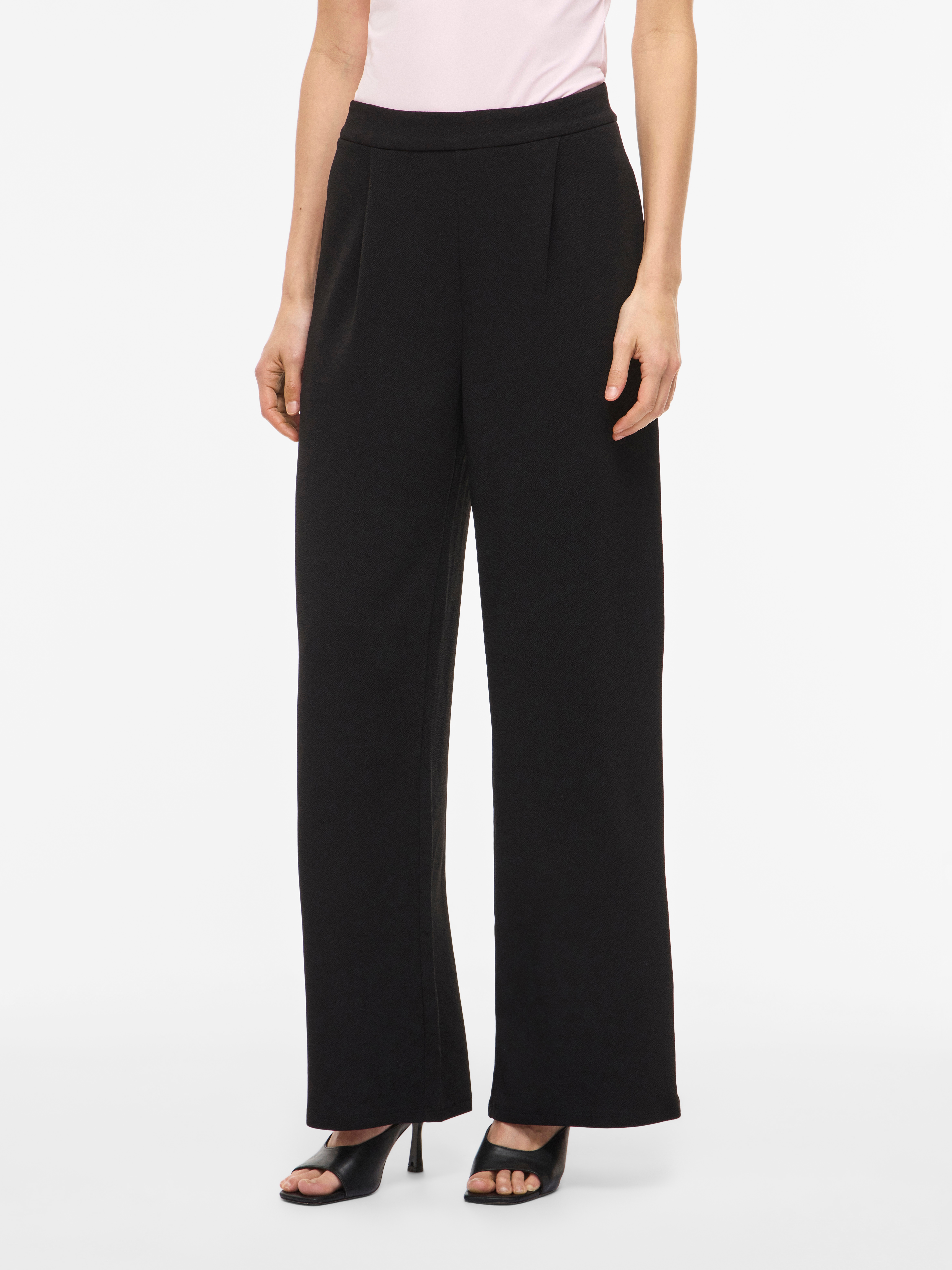Vila Schlupfhose "VIBENNE HW WIDE PLEAT JRS PANTS - NOOS" Materialmix