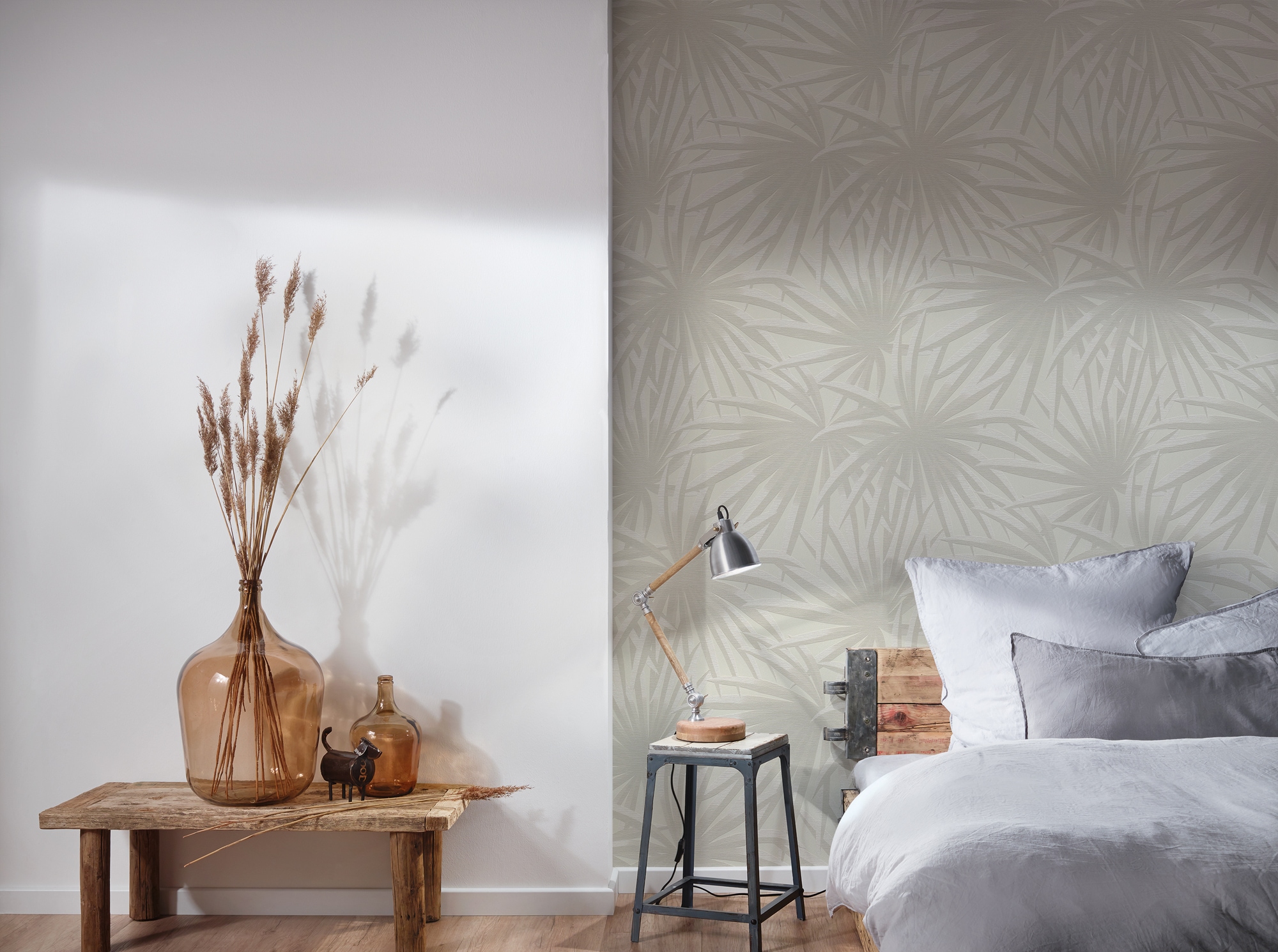 A.S. Création Vliestapete »Casual Living«, matt, Vliestapete Palmen für Schlafzimmer Küche Wohnzimmer Palmenblätter