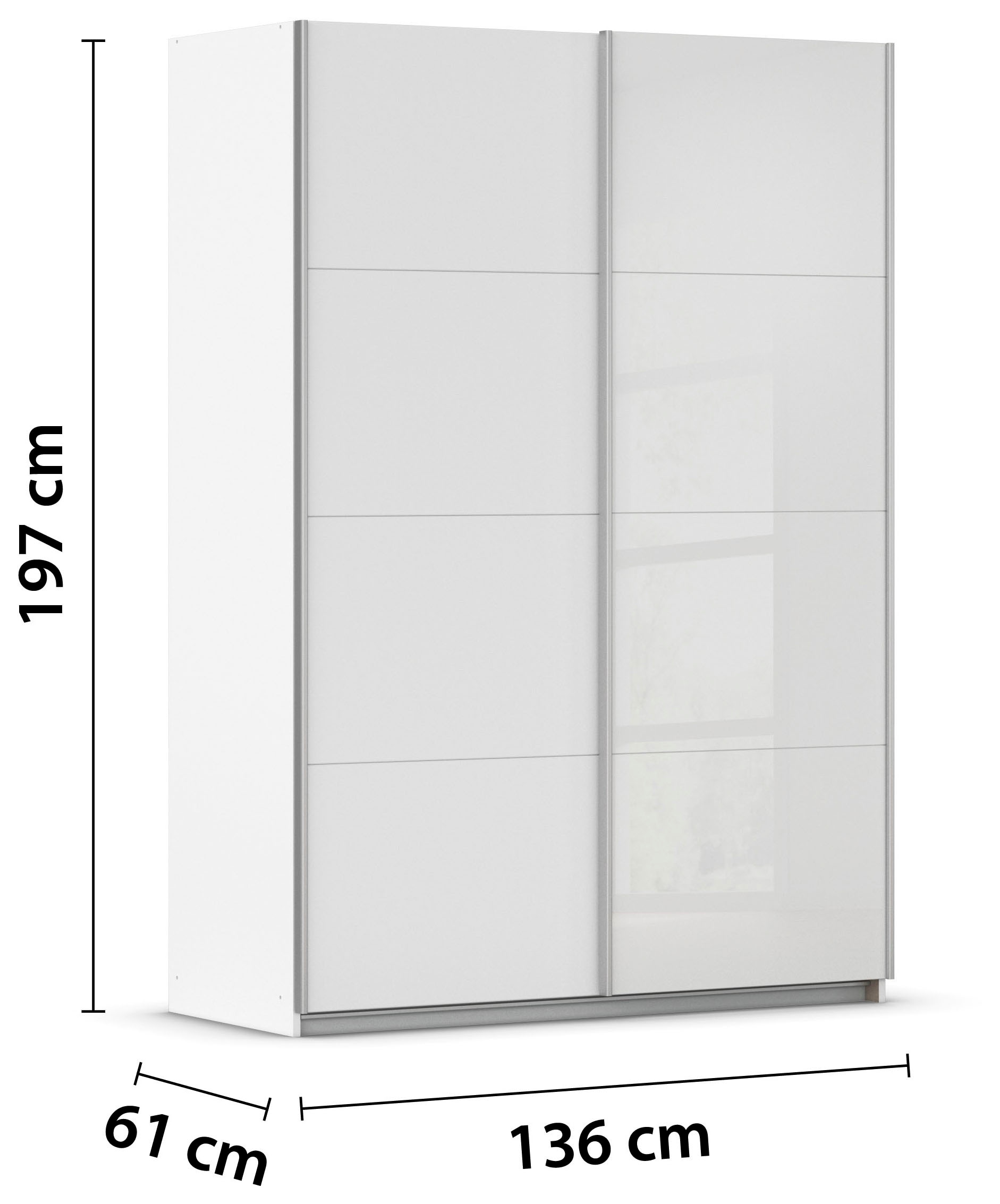 rauch Schwebetürenschrank »Subito Kleiderschrank Bestseller« Schlafzimmer Glasfront Breiten 136 & 181 Höhe 197 cm - MADE IN GERMANY