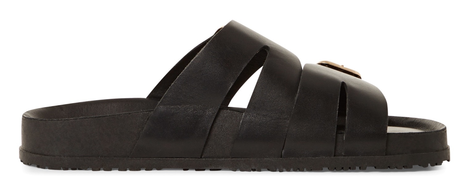 Tamaris Pantolette, Plateau, Sommerschuh, Strandschuh mit goldfarbenen Schnallen