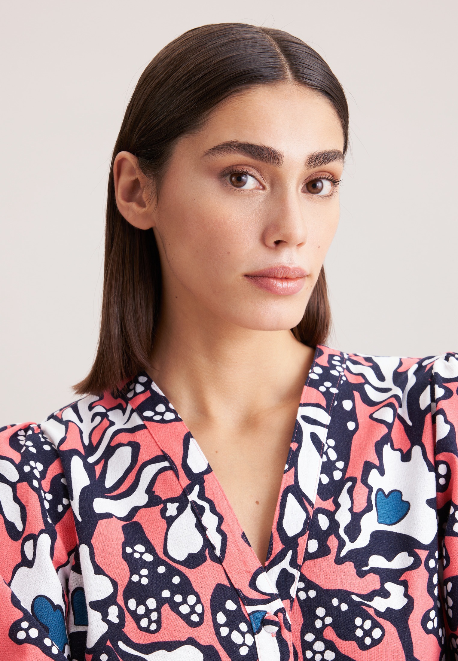 Thumbnail - seidensticker Klassische Bluse "Schwarze Rose" Tunika Druck