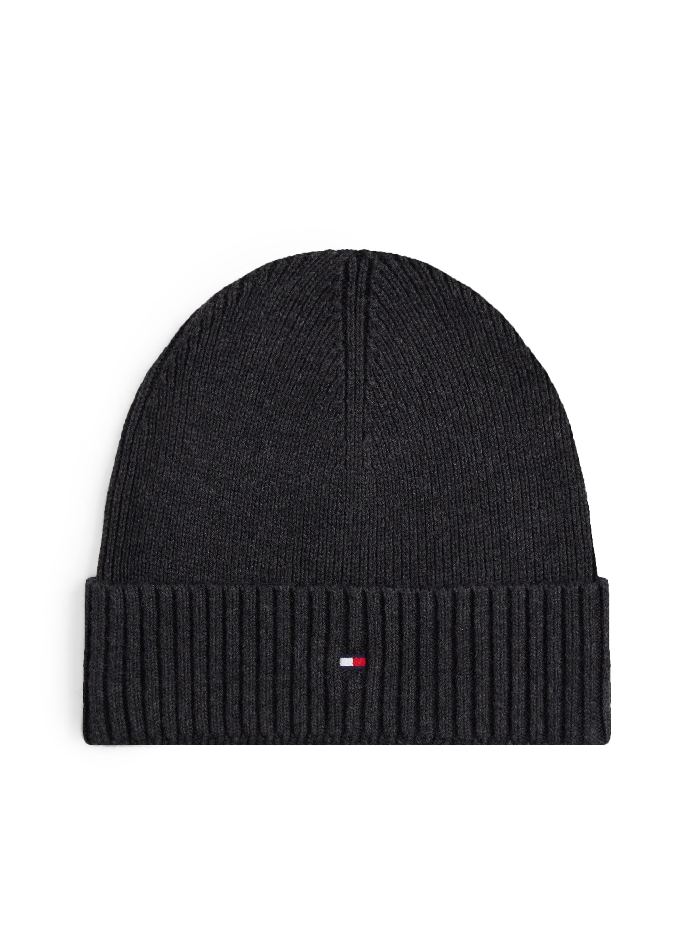Tommy Hilfiger Strickmütze »TH FLAG PIMA COTTON BEANIE«, mit Logostickerei