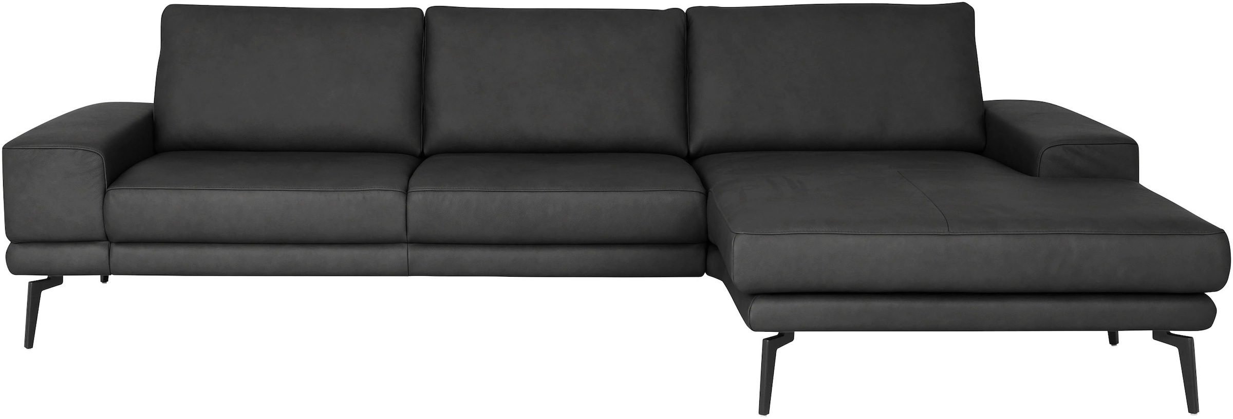 Ecksofa DIE PLANBAR "PN-EM20061, wahlweise frei im Raum stellbar", torro schwarz, B:310cm H:86cm T:180cm, Sofas, Ecksofa, wahlweise mit echt bezogenem Rücken und Sitztiefenverstellung 6