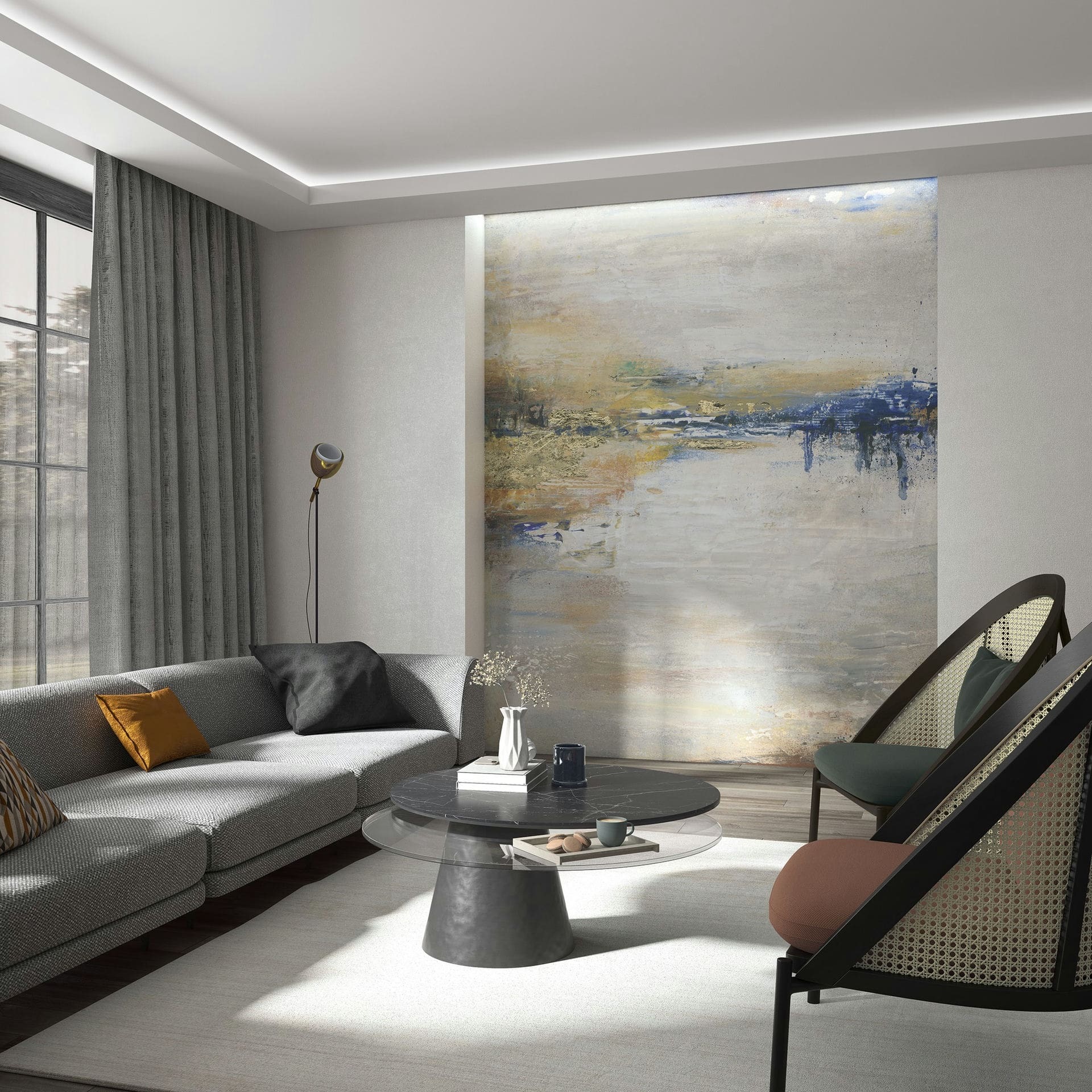 Marburg Fototapete "Tapete Abstract View" geprägt moderne Vliestapete für Wohnzimmer Schlafzimmer Küche