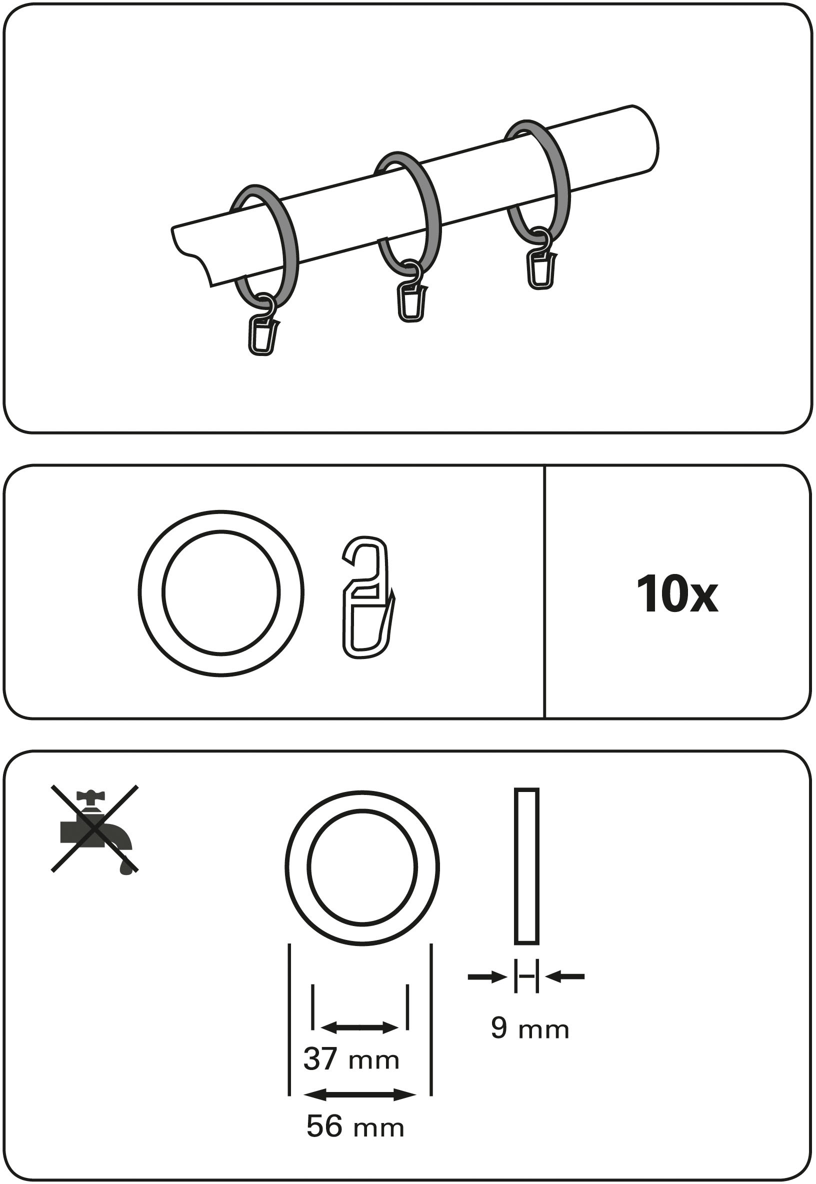 GARDINIA Gardinenring "Lugano Holz" Serie Gardinenstangen-Set Lugano Classi günstig online kaufen