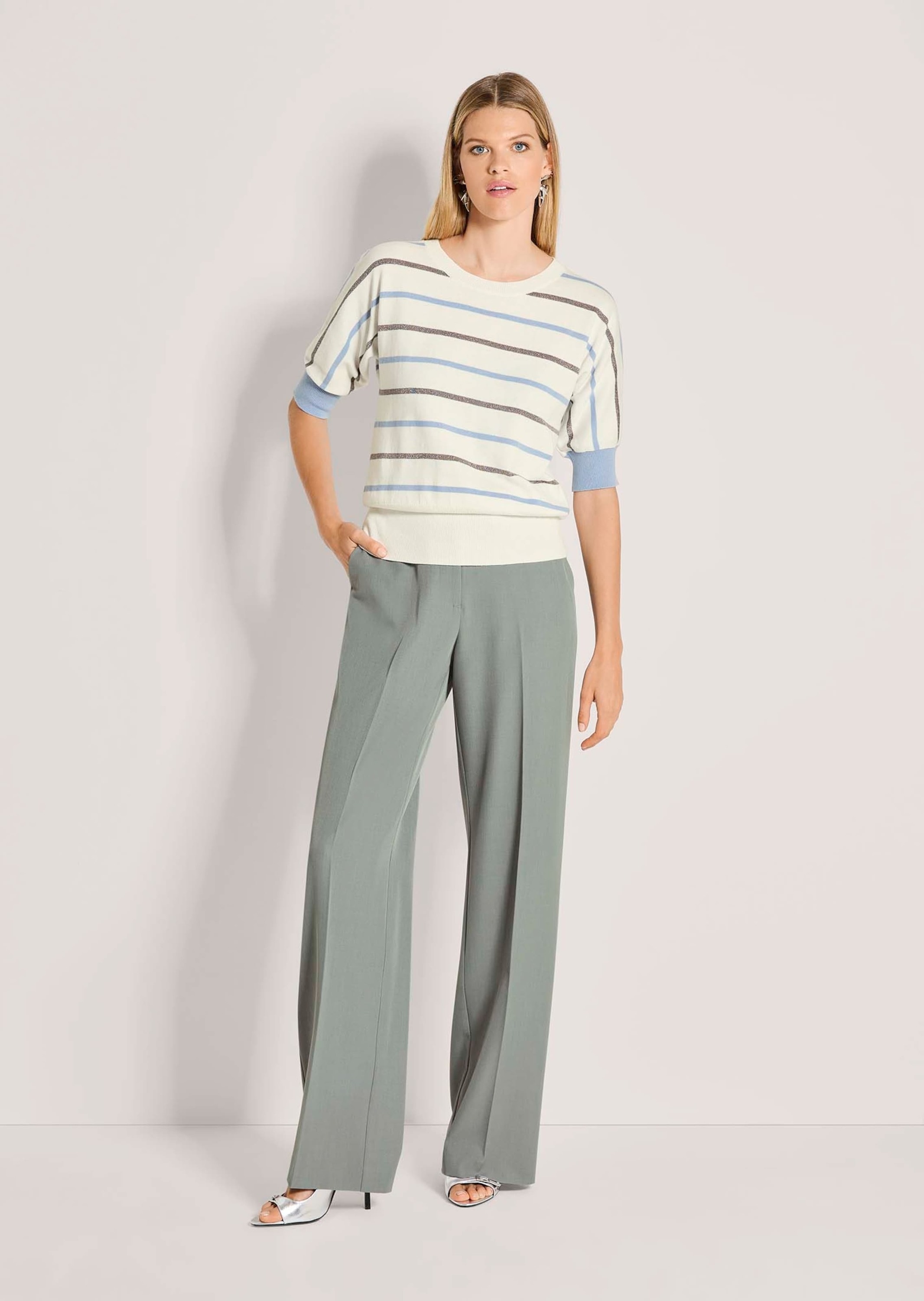 MADELEINE Longpullover "Strickpullover Ringelpullover mit Glanzgarn" Breite günstig online kaufen