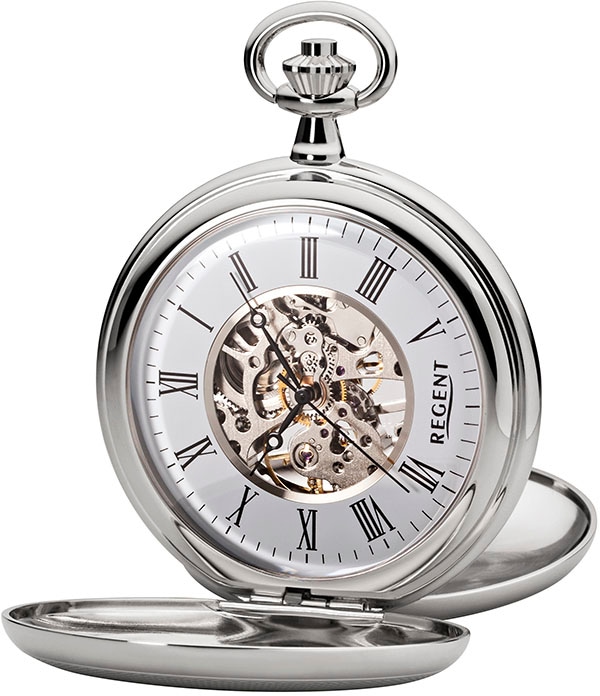 REGENT Damen Taschenuhr "P700", silber, Taschenuhren, Herrenuhr, Handaufzug, Acrylglas