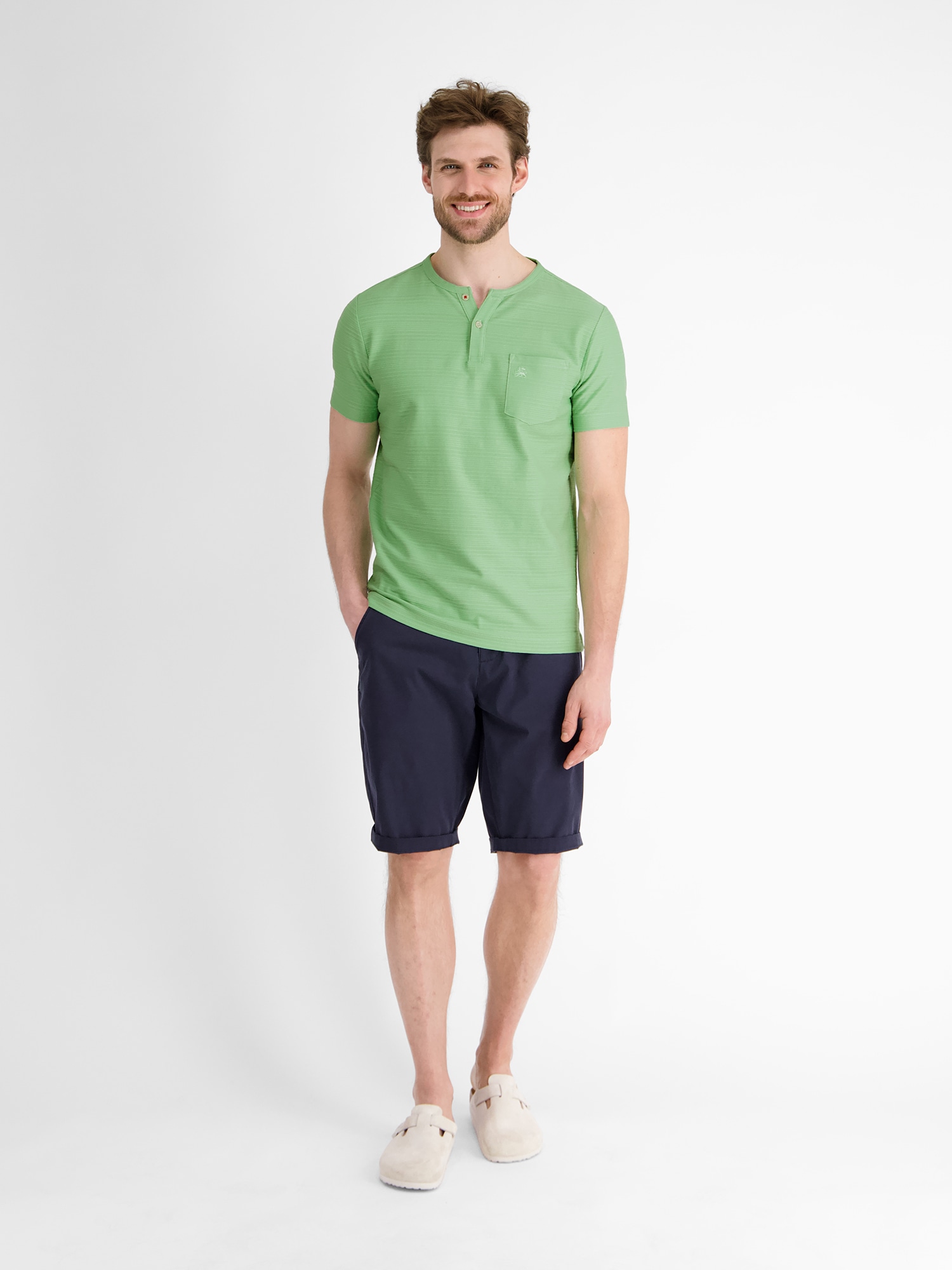 LERROS Henleyshirt »LERROS Serafino-Shirt, sommerlich-tonal gestreift«
