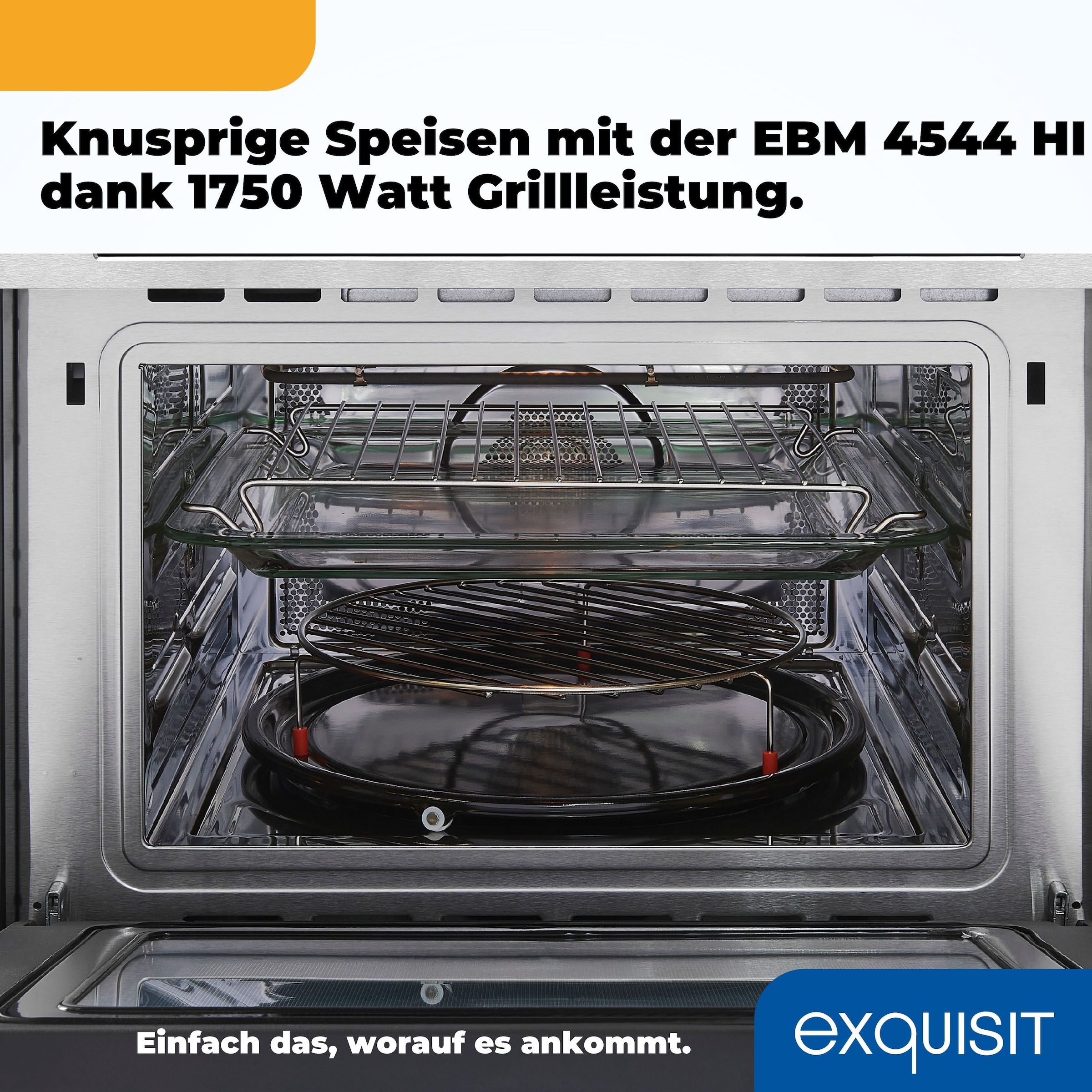 exquisit Einbau-Mikrowelle »EBM 4544 Hi« Mikrowelle 1650 W Egal ob Pizza, Gemüse oder Fleisch-perfekte Ergebnisse auf Knopfdruck