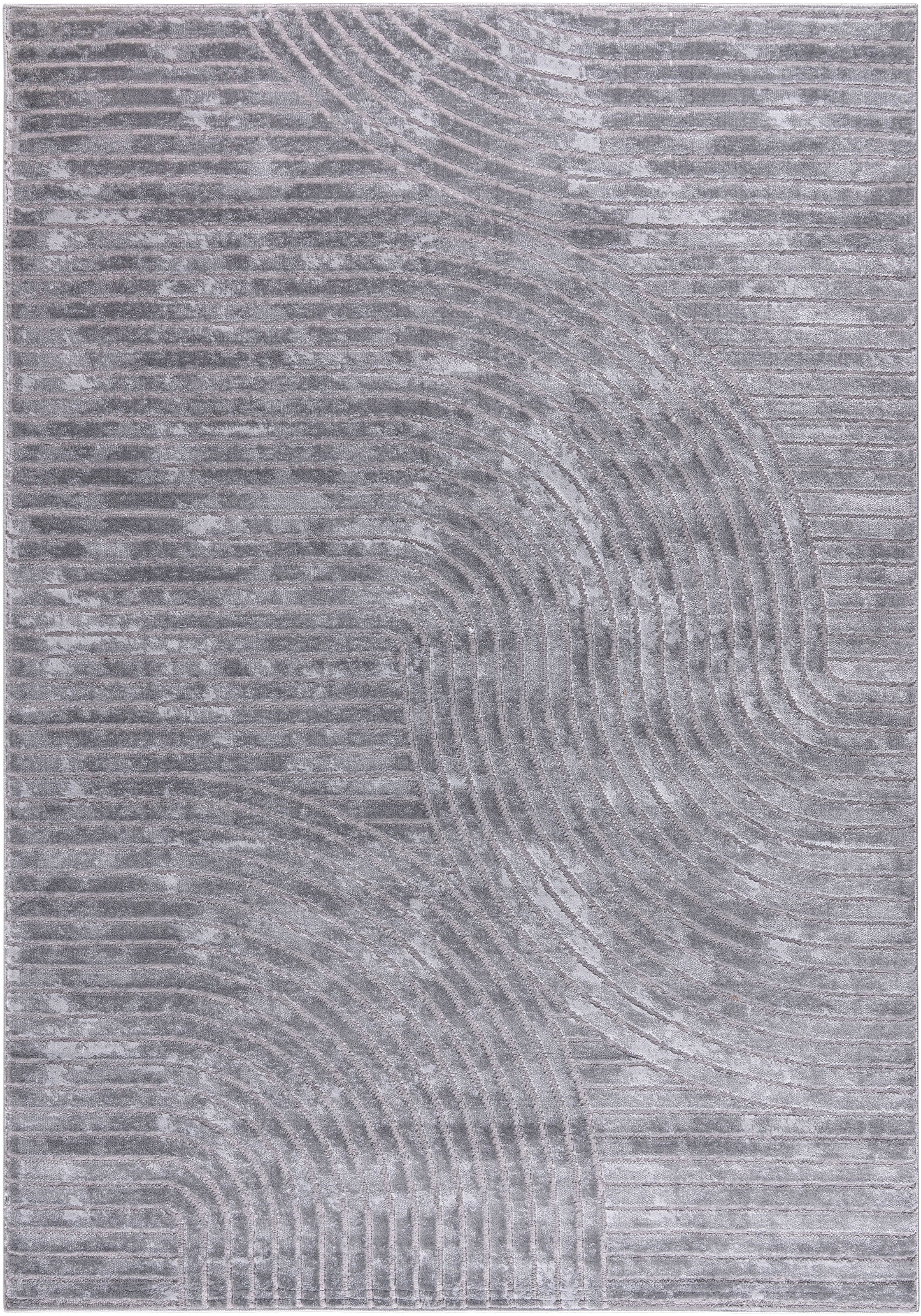 OTTO home Teppich »Luvu, mit Hoch-Tief-Struktur« rechteckig 12 mm Höhe Modernes Design, Boho-Charme, dezenter Glanz, Wohnzimmer, Schlafzimmer