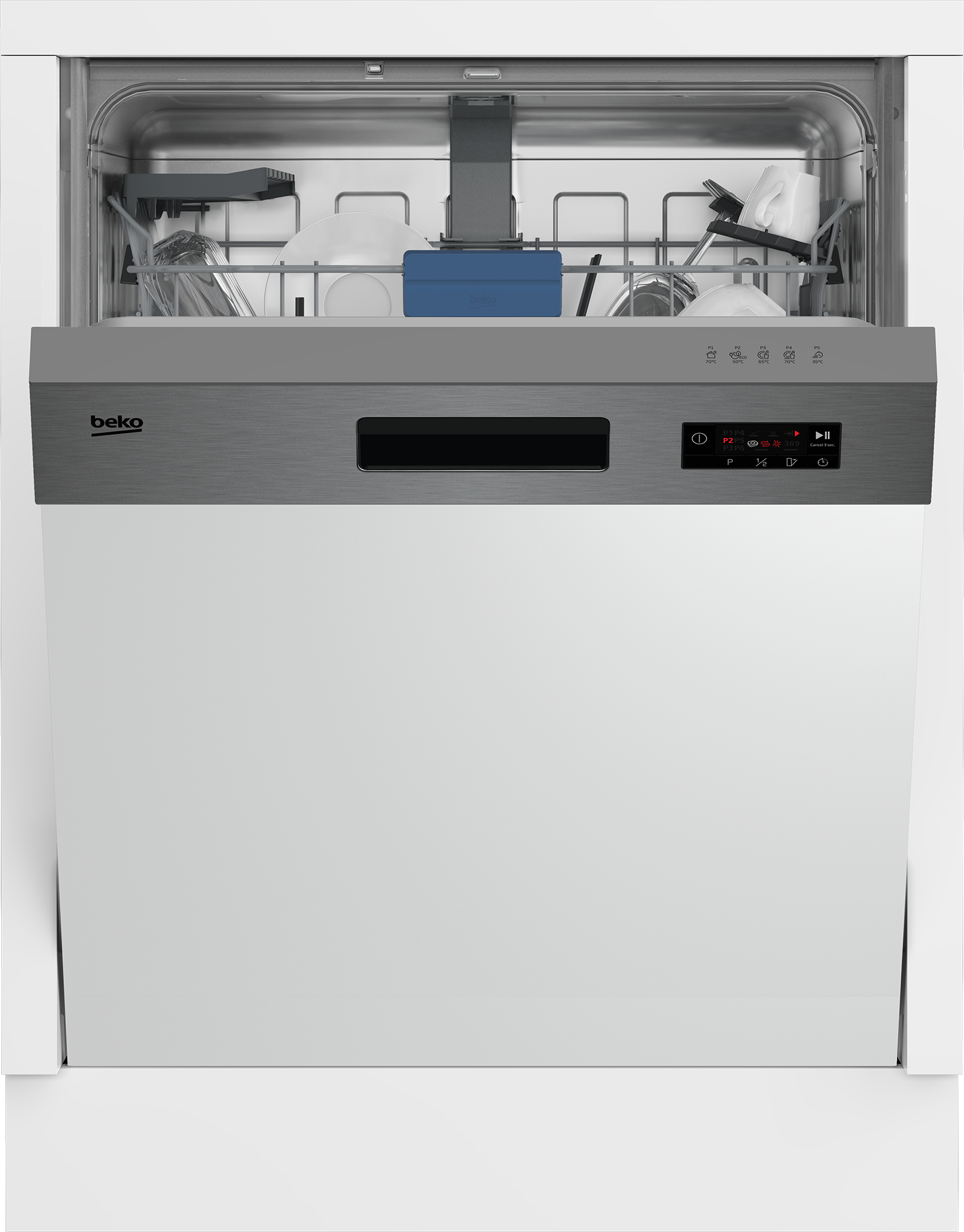 BEKO teilintegrierbarer Geschirrspüler »BDSN15430X 7697801677«, 14 Maßgedecke, SelfDry - automatische Türöffnung
