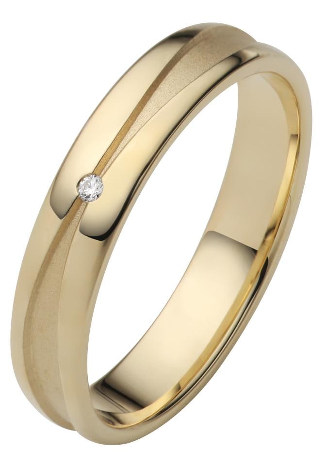 Firetti Trauring »Schmuck Geschenk Gold 750 Hochzeit Ehering "LIEBE"«, Made in Germany, wahlweise mit oder ohne Brillant