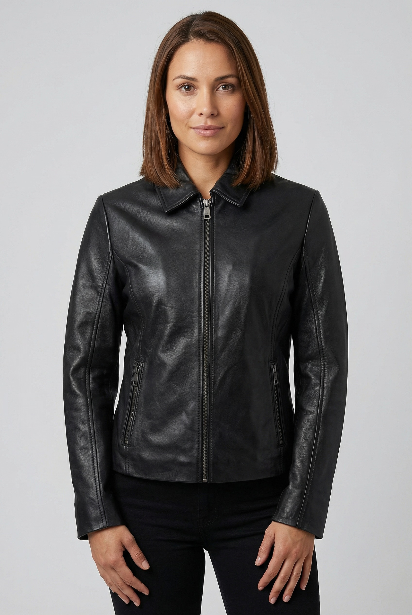 Mauritius Lederjacke "MWLoana" Bikerjacke mit Umlegekragen günstig online kaufen