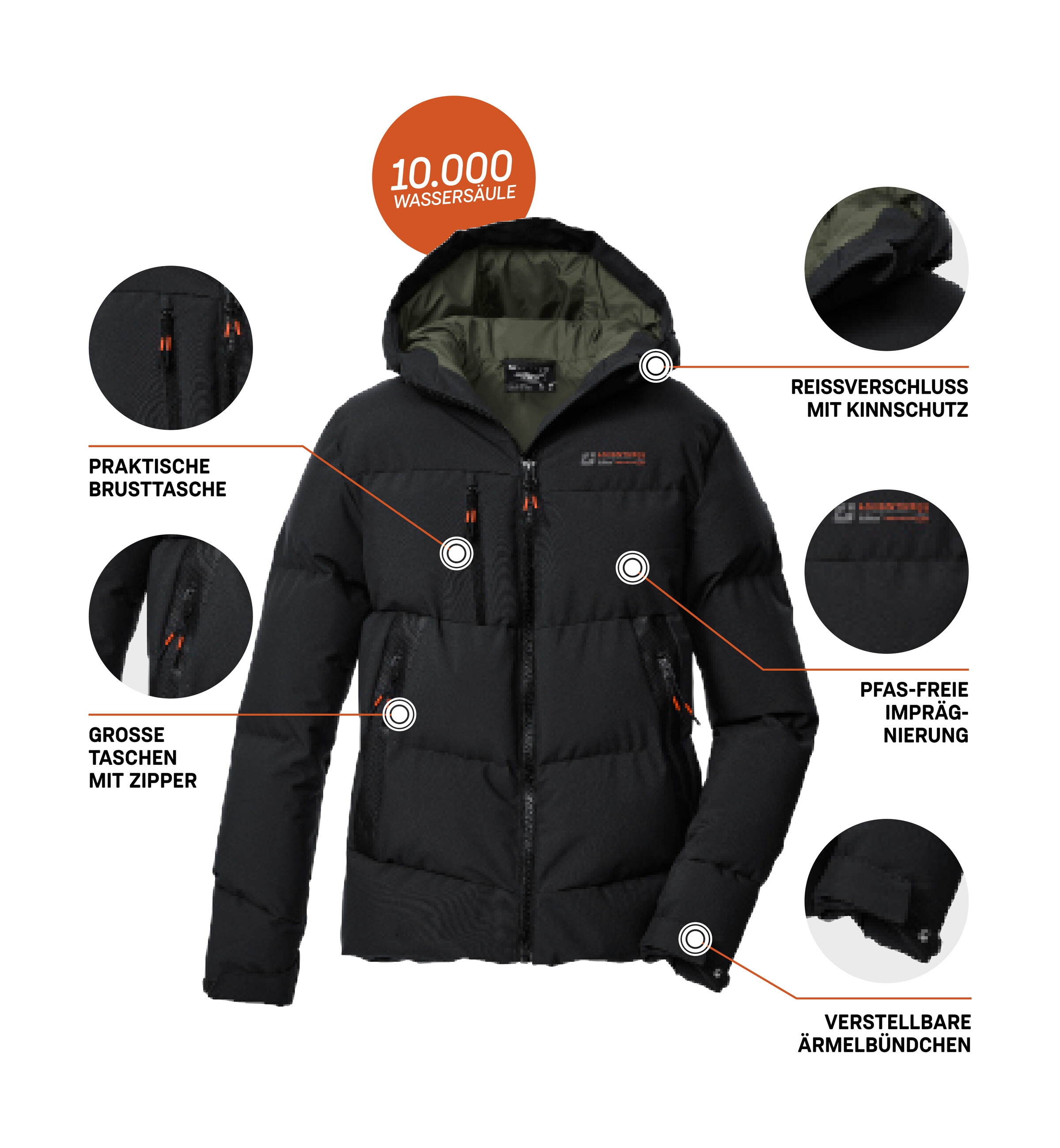 Killtec Steppjacke »KOW 239 BYS QLTD JCKT«, Winddichte, wasserabweisende Kinderjacke mit verstellbaren Bündchen